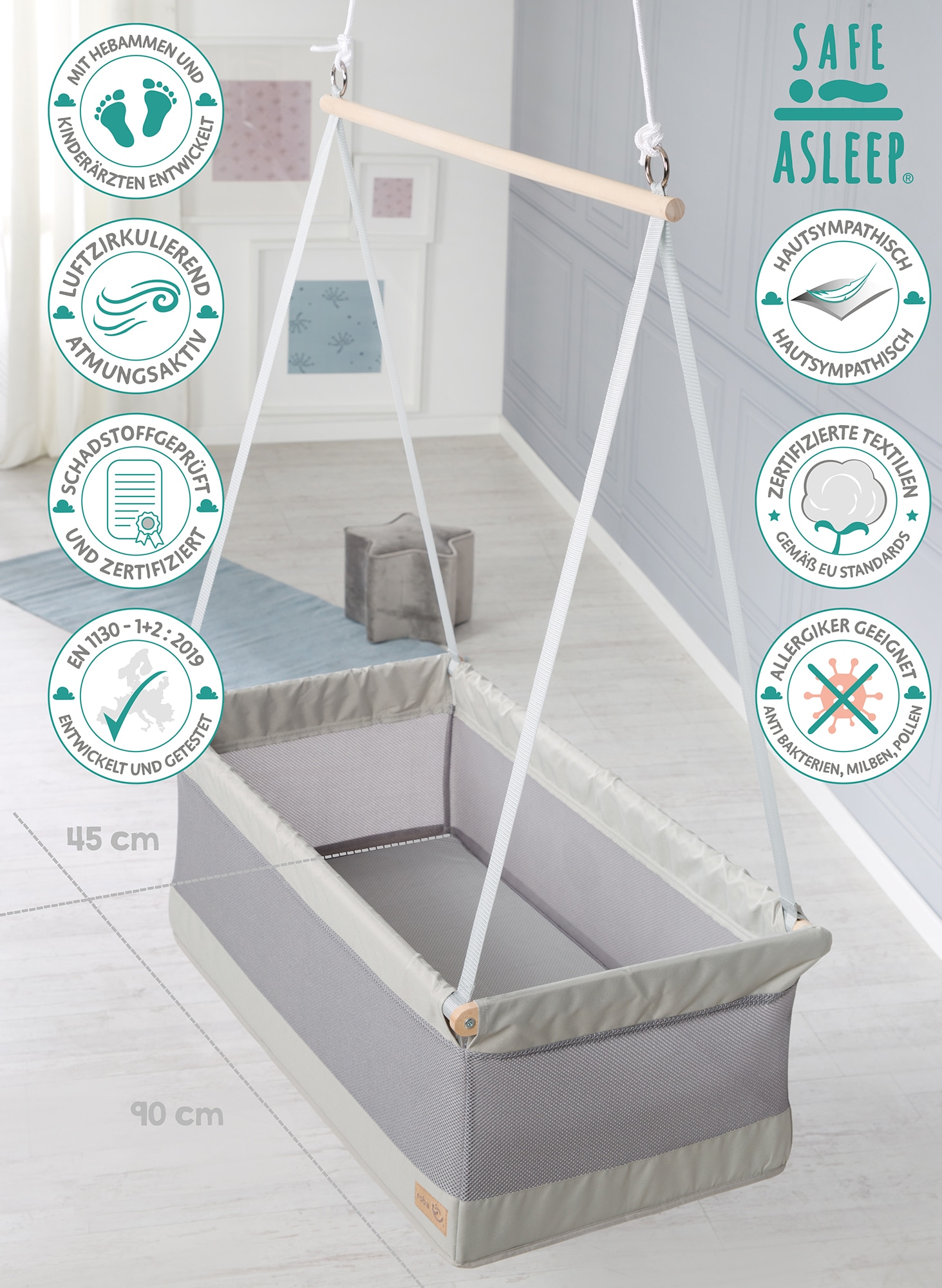 roba® Babybett »safe asleep® - Hängebettchen«