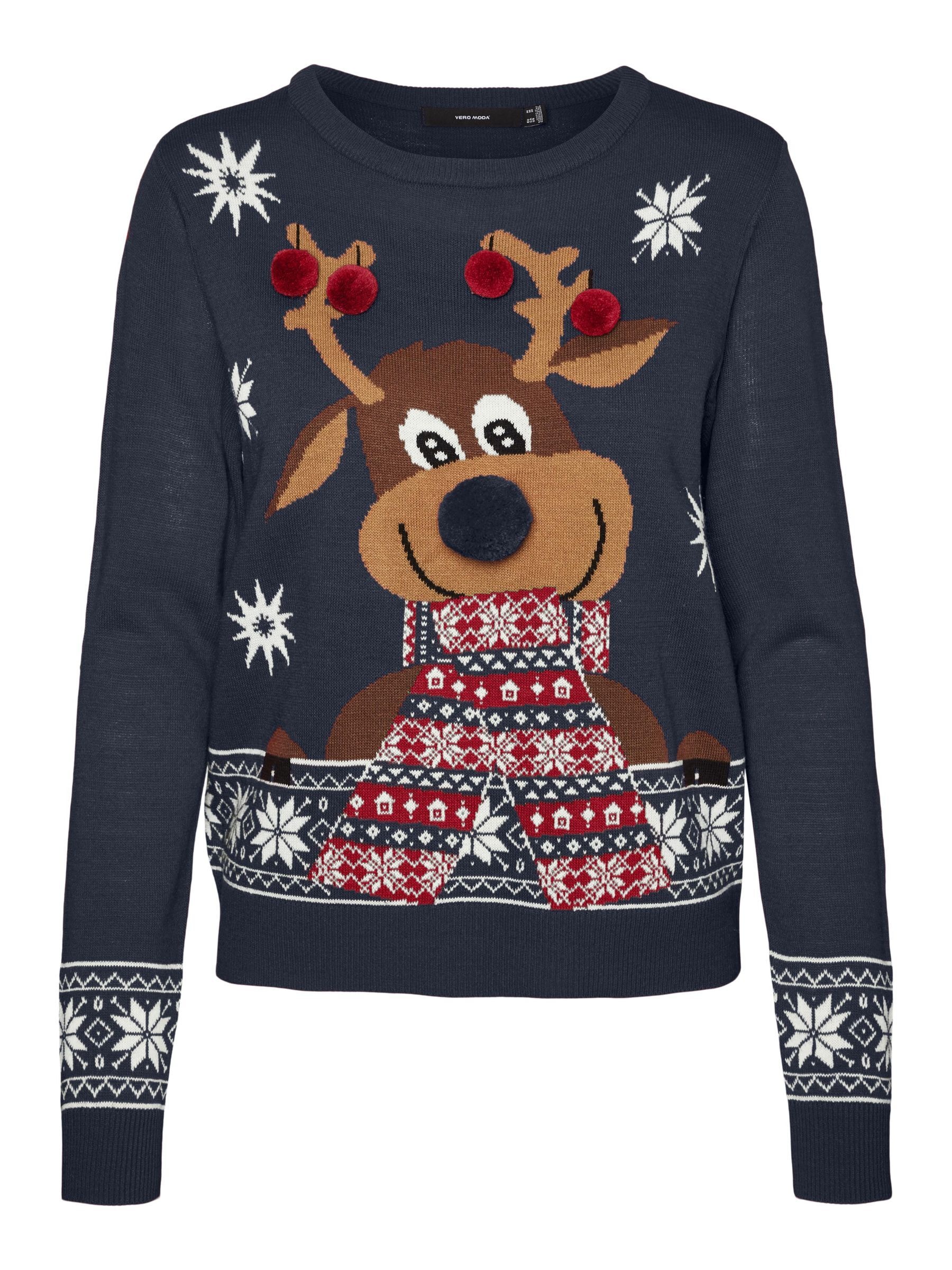 Vero Moda Weihnachtspullover »VMNEWFROSTYDEER LS O-NECK BLOUSE XMAS«