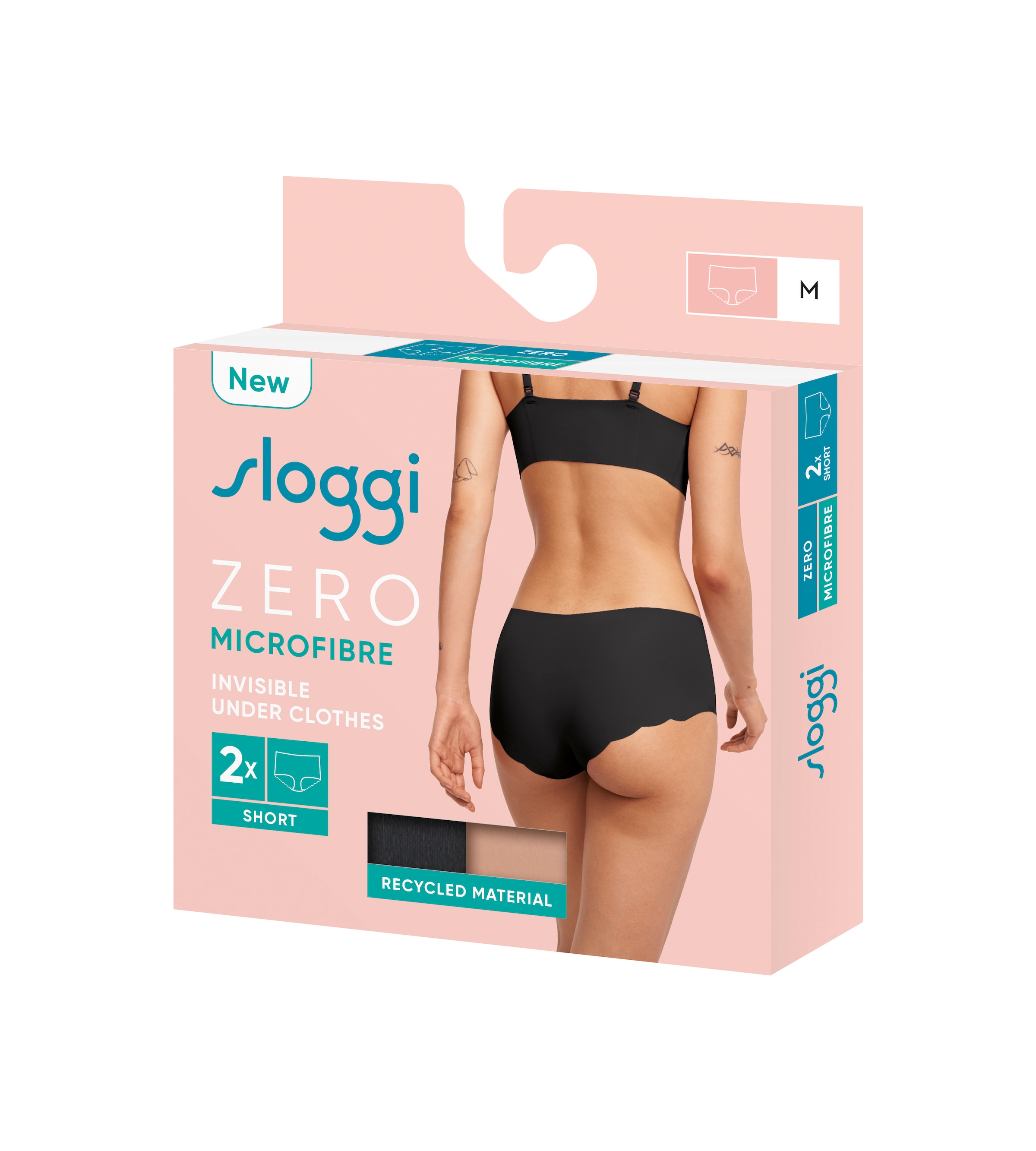 sloggi Panty »ZERO Microfibre 2.0 Short C2P«, (2 St., 2er Pack), nahtlos und unsichtbar