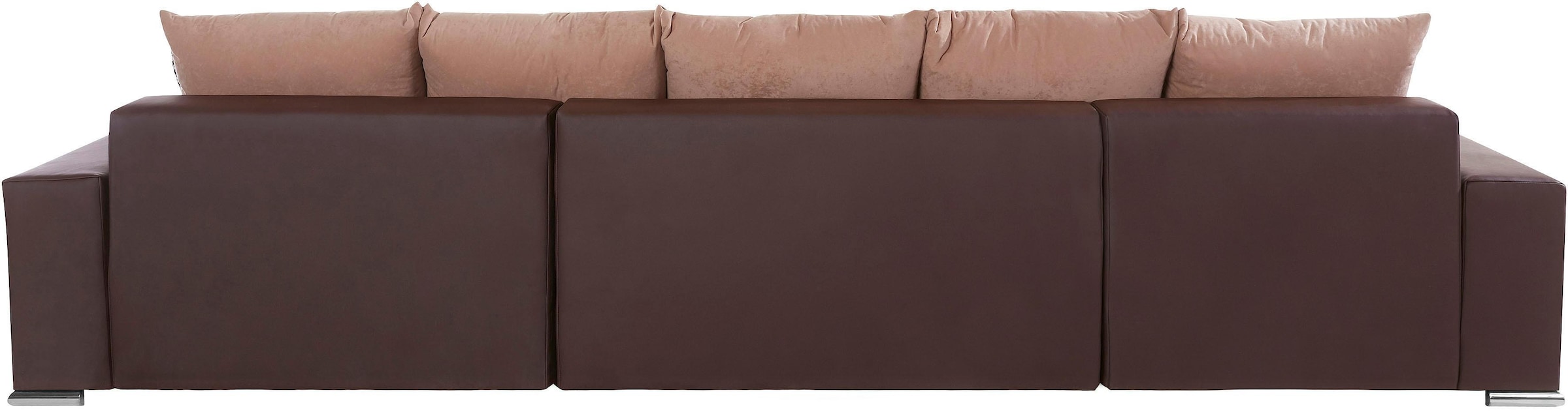 COLLECTION AB Wohnlandschaft »XXL-Josy U-Form, Breite 333 cm, mit 2 Recamieren 77 & 97 cm«, inkl. Bettfunktion, Bettkasten, mit 5 gleich grossen Rückenkissen