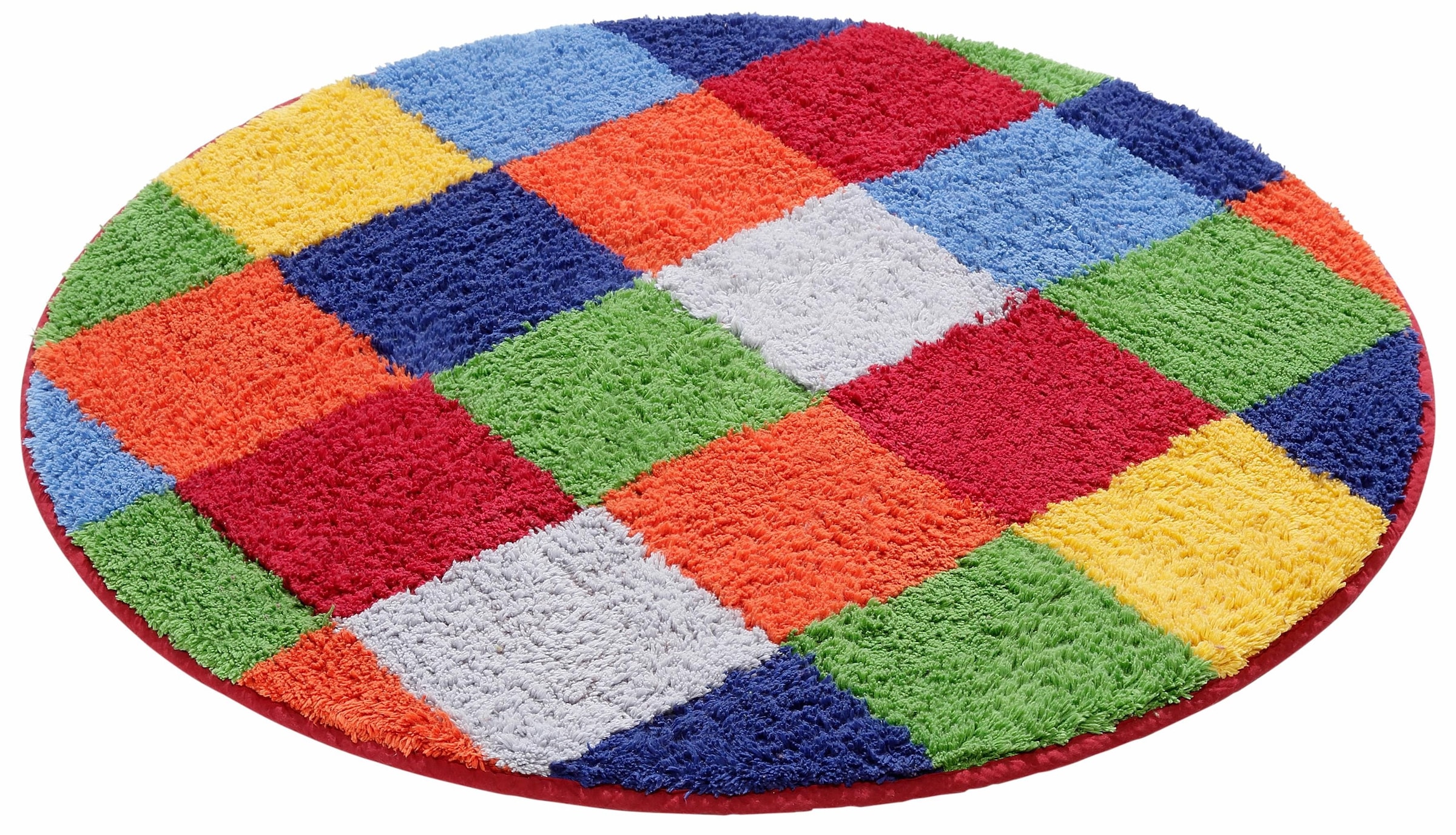my home Badematte »Kira, Badvorleger, Badezimmer Teppich, Kästchen«, beidseitig nutzbar-fussbodenheizungsgeeignet-strapazierfähig, bunt, Badteppich, Badematten auch als 2 teiliges Set erhältlich