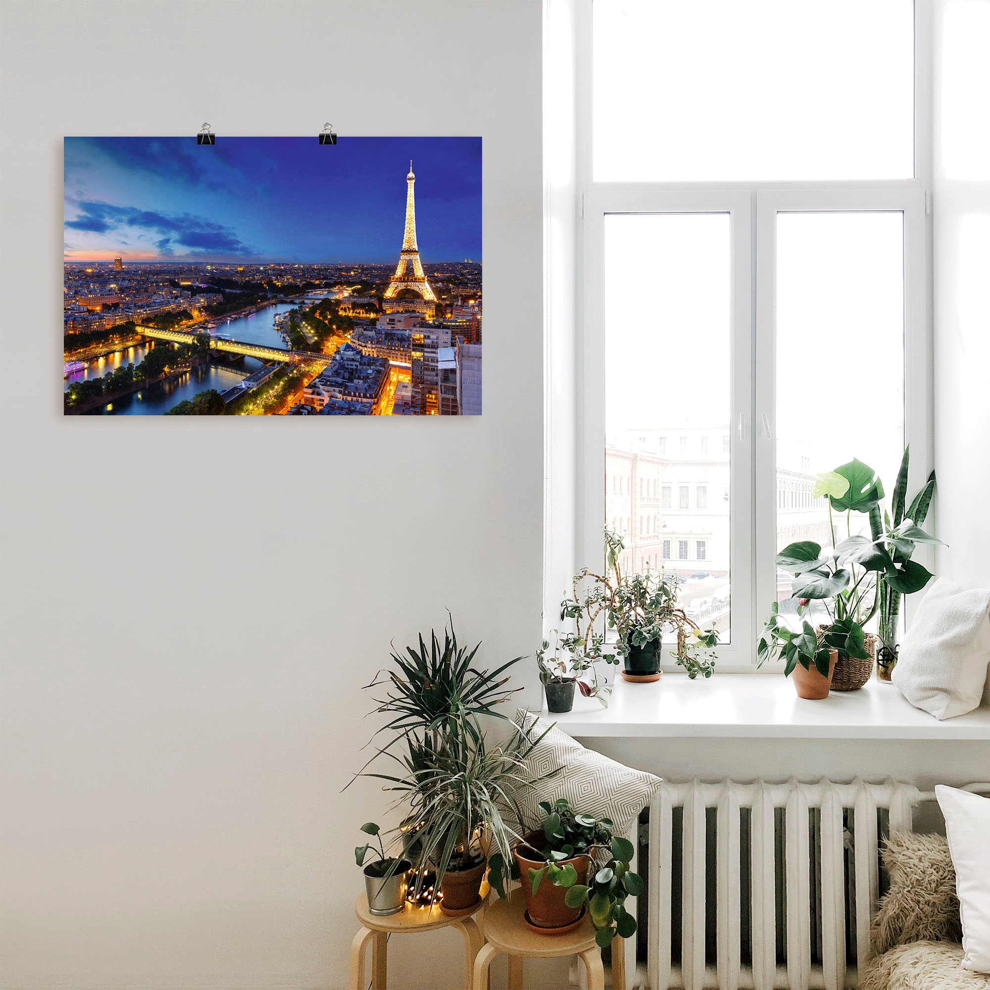 Artland Wandbild »Eiffelturm und Seine am Abend, Paris«, Paris, (1 St.),  als Alubild, Leinwandbild, Wandaufkleber oder Poster in versch. Grössen  online bestellen | Jelmoli-Versand