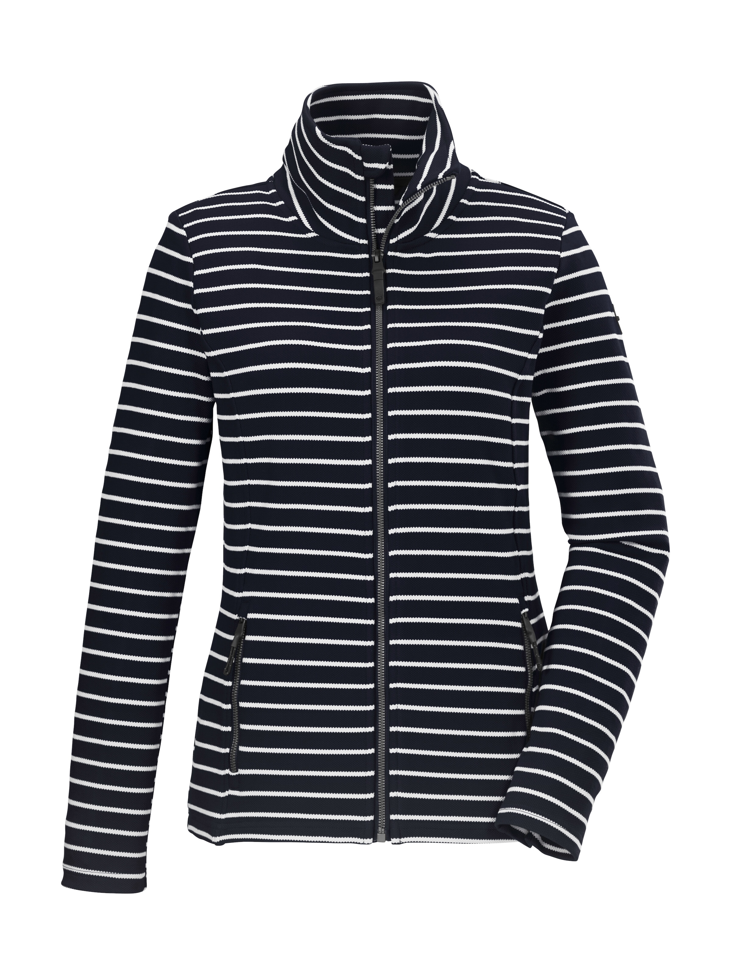 G.I.G.A. DX by killtec Strickjacke »GS 60 WMN FLX JCKT« Gestreifte Damenjacke, Stehkragen, Zipper-Taschen, Kinnschutz