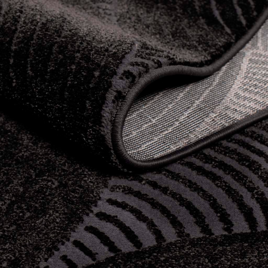 Carpet City Teppich »Friseé-Teppich FANCY 647«, rechteckig, 12 mm Höhe, Läufer, Kurzflor,3D-Optik,Kreisförmiges Muster, Wohnzimmer
