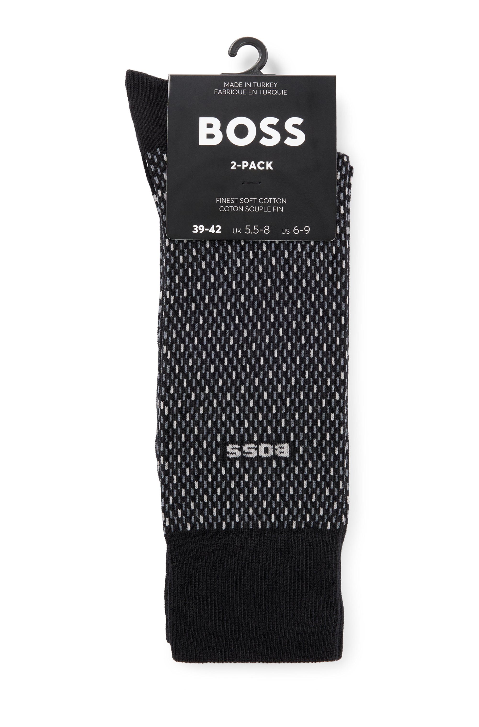 BOSS Socken »2P RS Minipattern CC«, (Packung, 2er Pack), mit BOSS Schriftzug