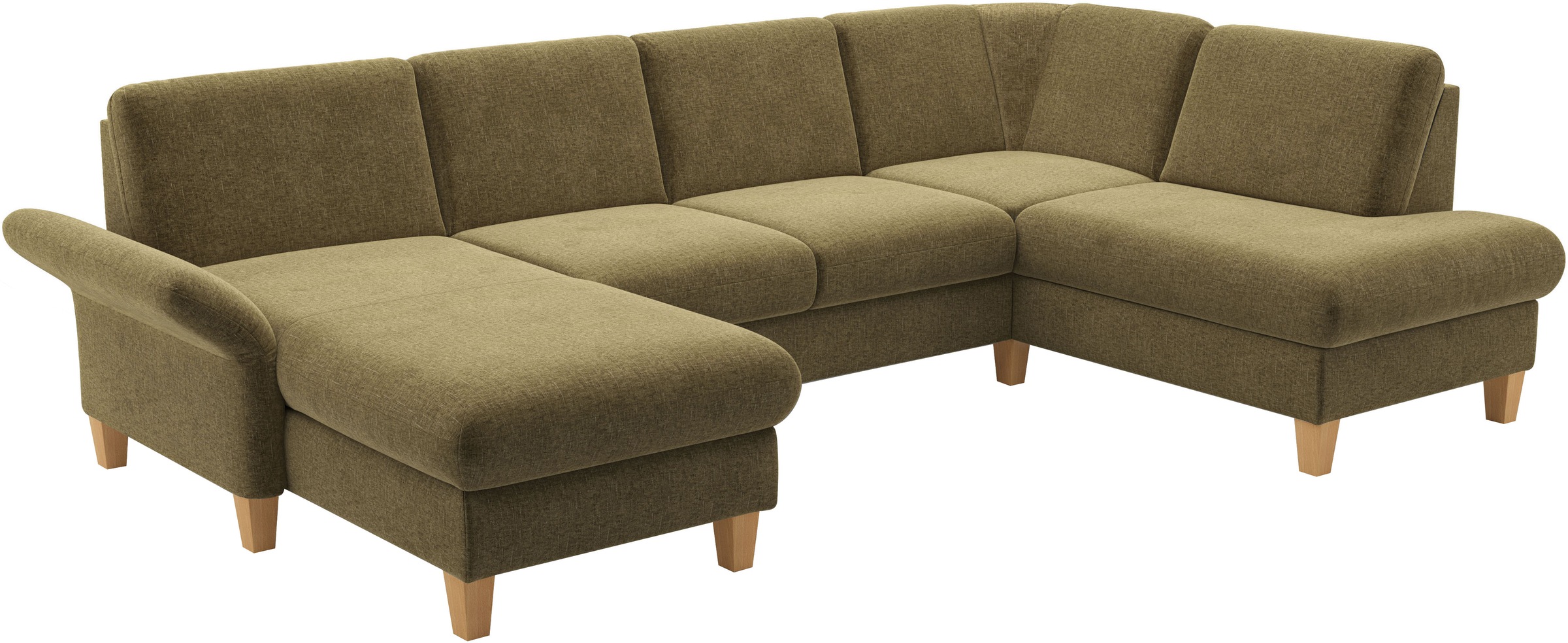 Home affaire Wohnlandschaft »Rochelle, U-Form«, optional mit Armteilverstellung, mit Bettfunktion & Bettkasten
