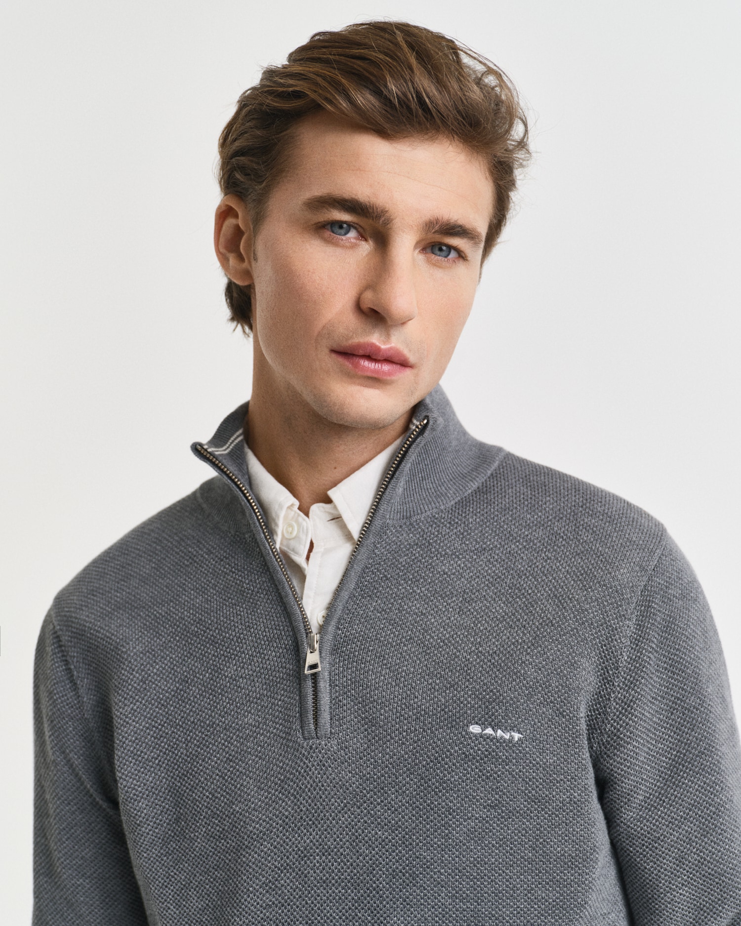 Gant Troyer »COTTON PIQUE HALF ZIP«, mit Piqué-Struktur