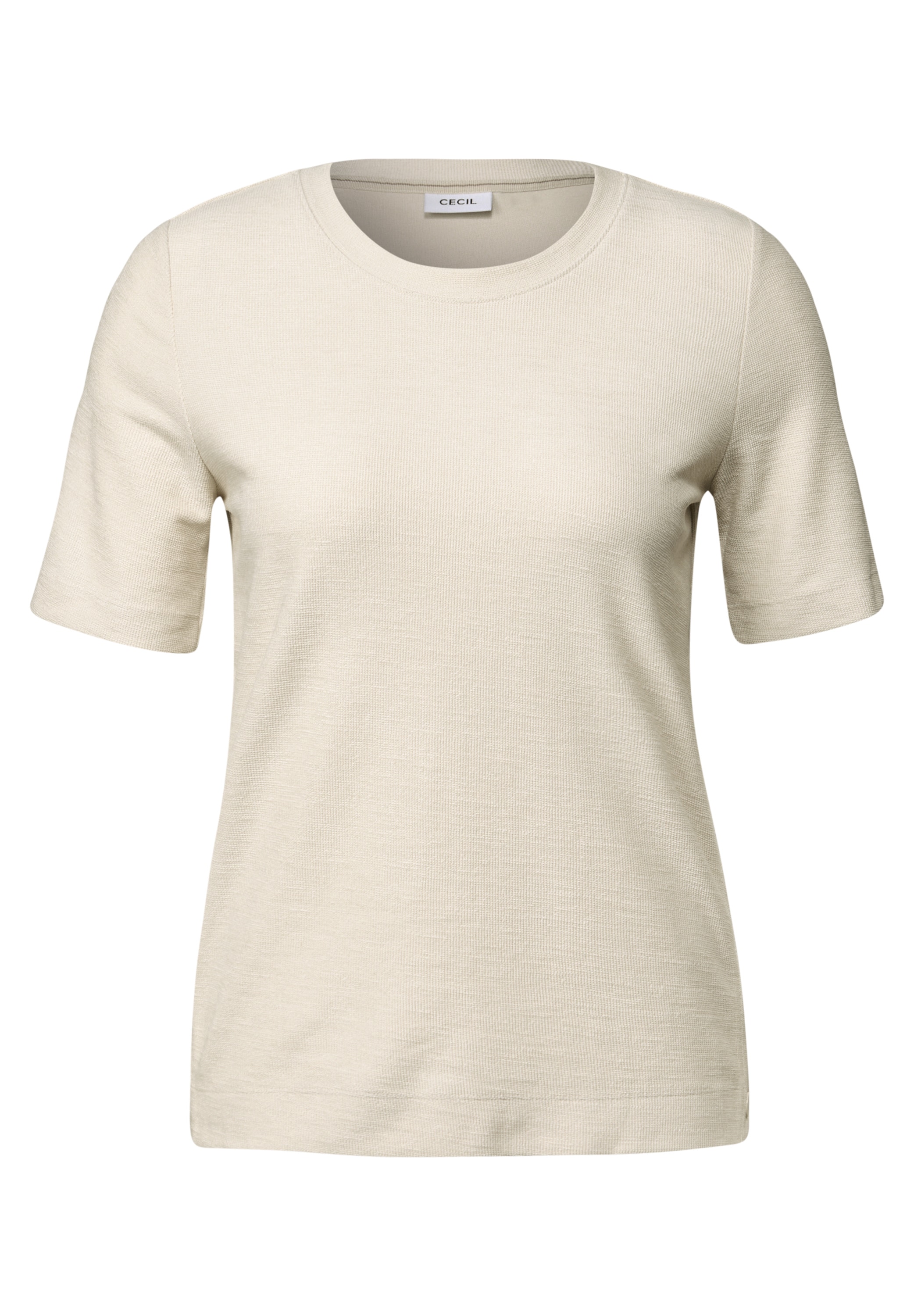 Cecil Rundhalsshirt, mit seitlichen Knopfdetails