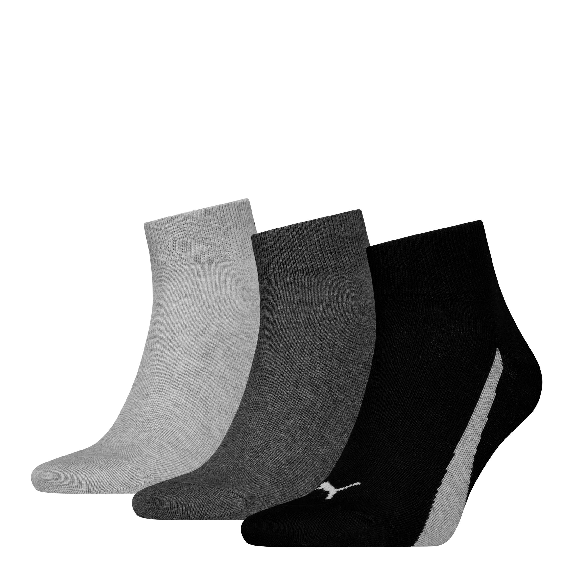 PUMA Kurzsocken »PUMA UNISEX LIFESTYLE QUARTER 3P«, (3 Paar, 3 Paar), mit kurzem geripptem Schaft