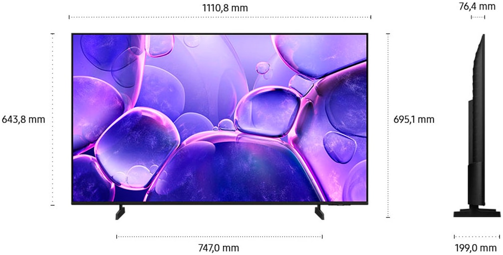 Samsung LED-Fernseher »GU50U8079FU«, 4K Ultra HD, Smart-TV, Crystal UHD, Q-Symphony, Dolby Surround Sound, Triple Tuner, Smart-Hub