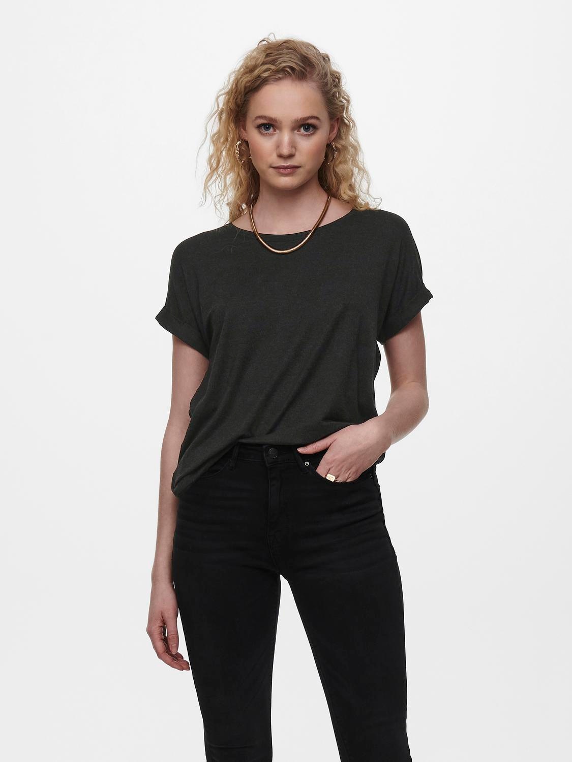 ONLY T-Shirt »ONLMOSTER S/S O-NECK TOP NOOS JRS«, mit Aufschlag am Arm