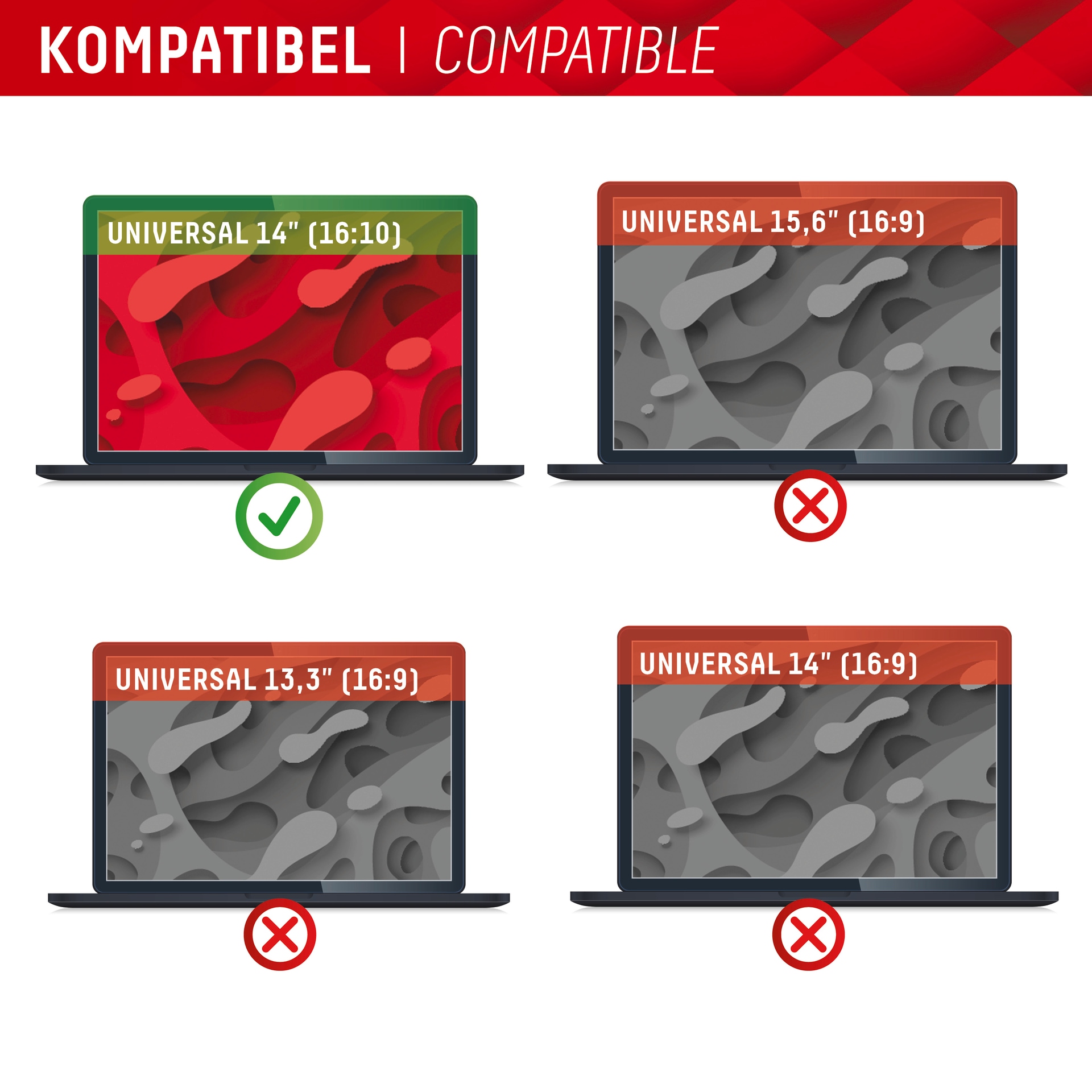 Displex Displayschutzfolie »Privacy Safe Universal (magnetisch) 14 Zoll 16:10«, Displayschutz, Schutzfolie, Bildschirmschutz, kratz- & stossfest