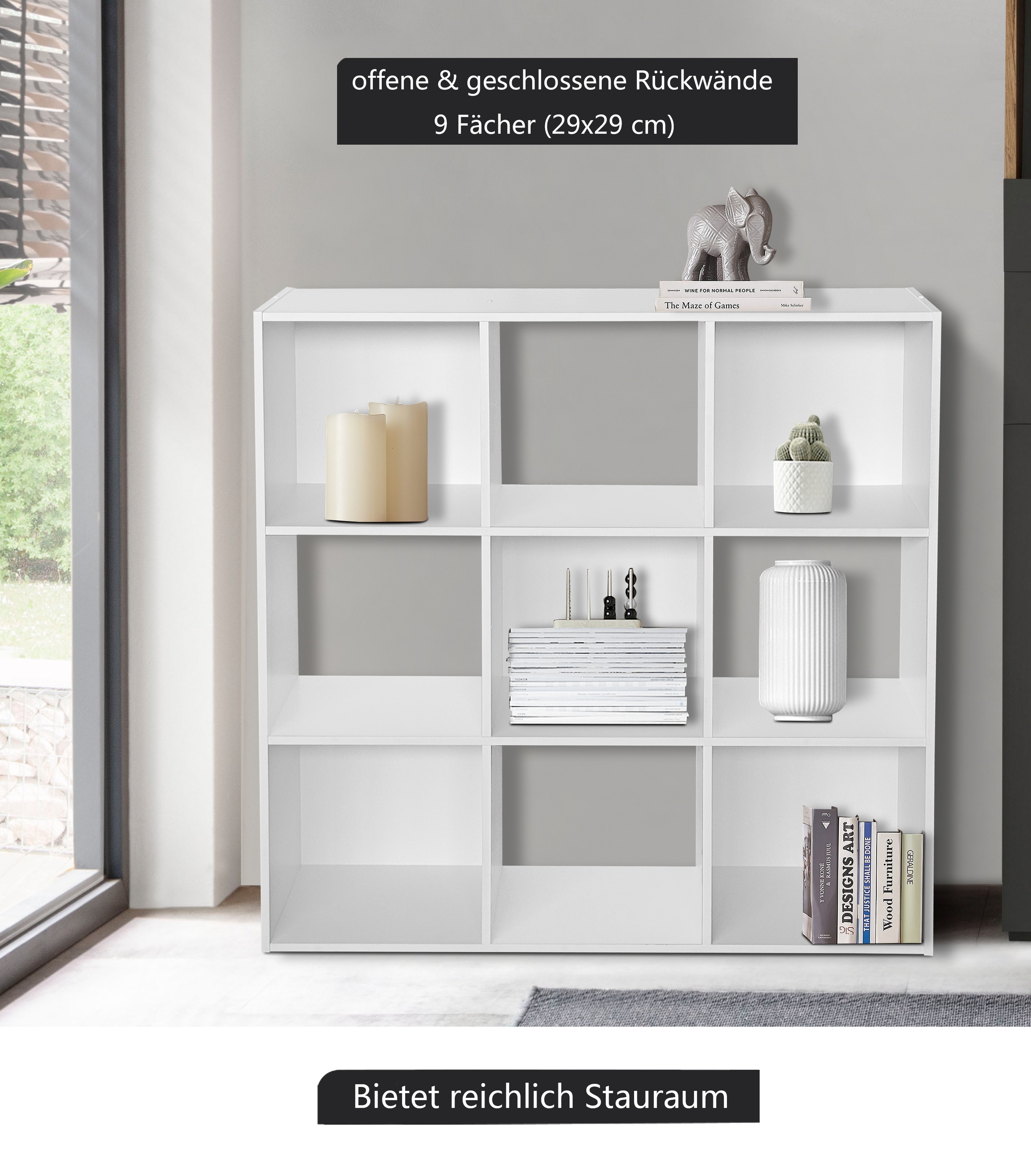 INOSIGN Aktenregal »Nahuel«, Bücherregal, Würfelregal im modernen Design, B 91 x H 91 cm