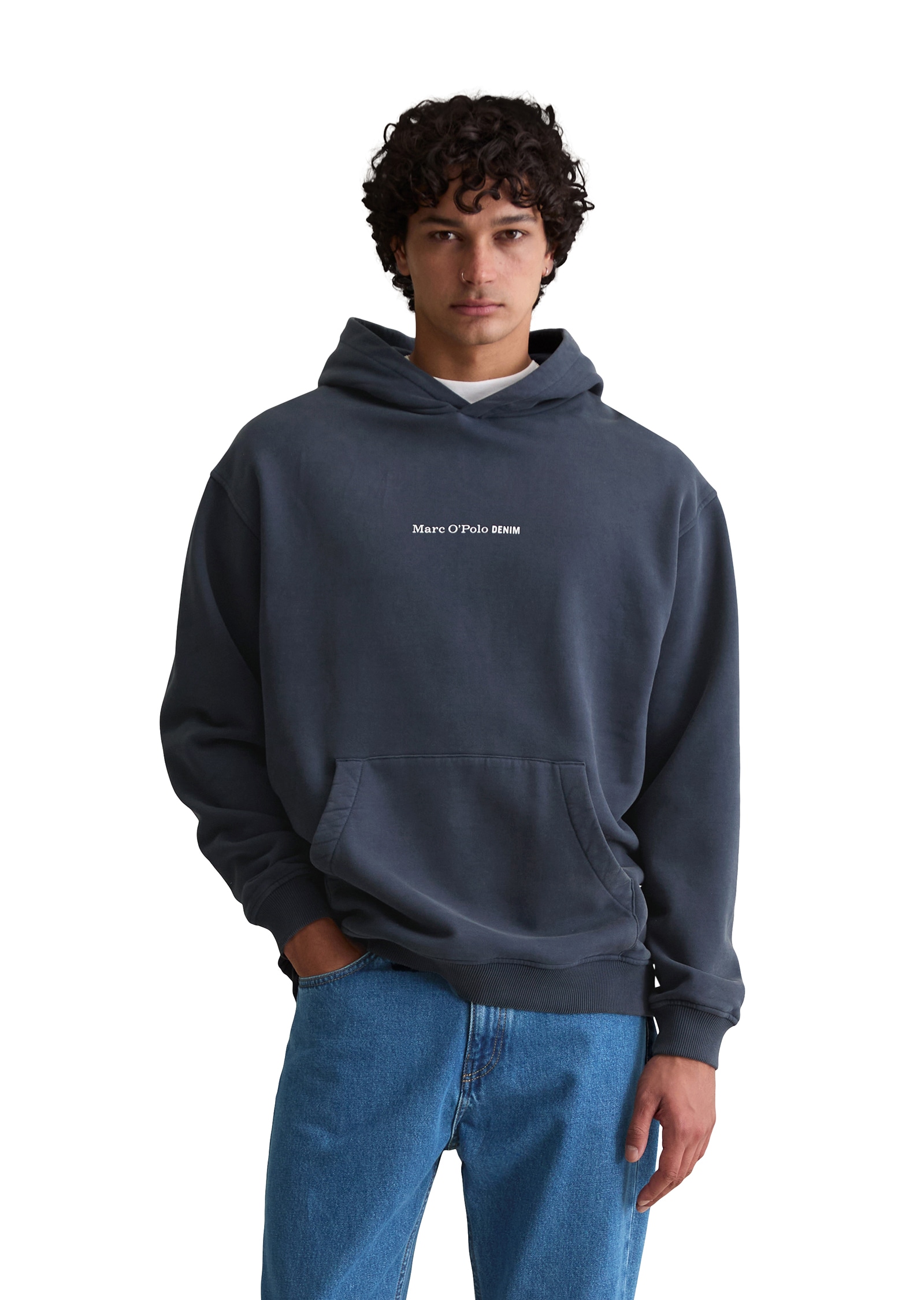 Marc O'Polo DENIM Hoodie, relaxed fit, Kängurutasche, Logoschriftzug