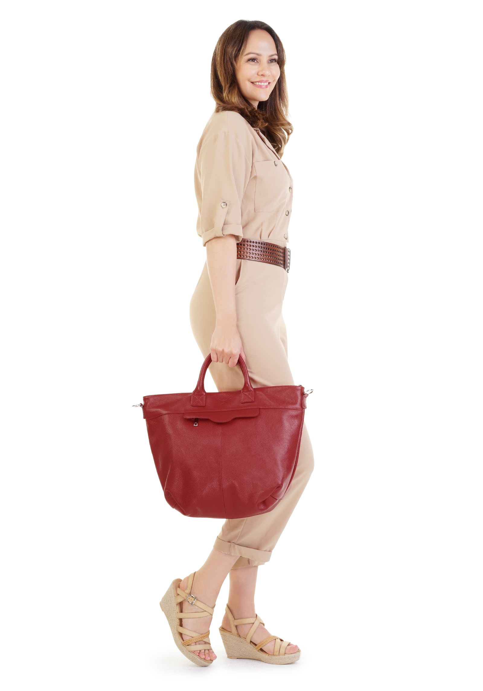 Samantha Look Henkeltasche, echt Leder, Made in Italy