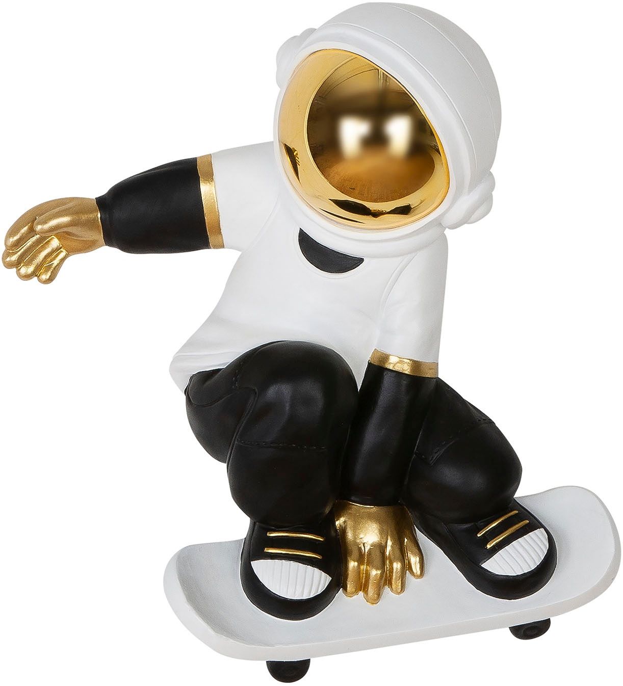 GILDE Wanddekoobjekt »Wandobjekt Astronaut Skateboard schwarz; weiss H. 44,5 cm«, (1 St.)