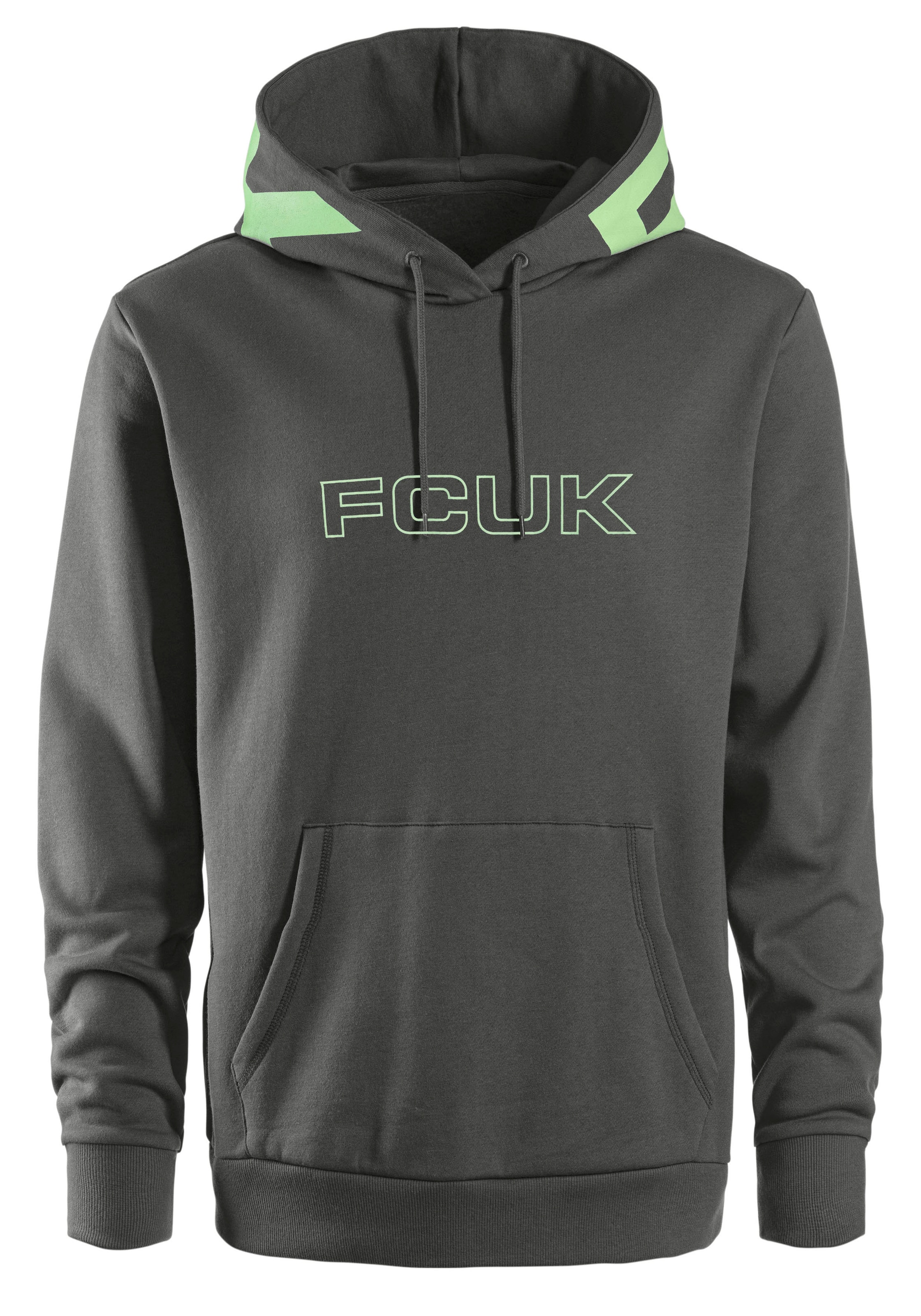 FCUK Hoodie, in Regular Fit und Langarm, Sweatshirt mit Kapuze, Baumwollmischung