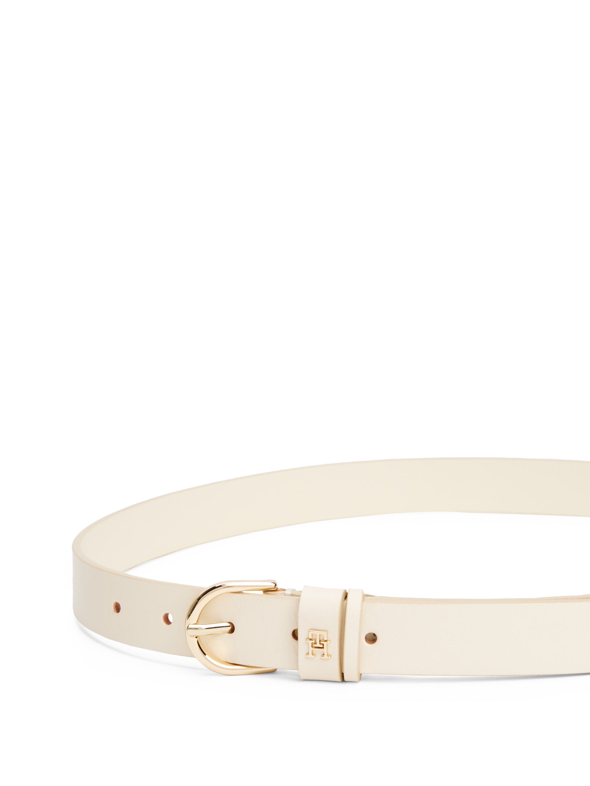 Tommy Hilfiger Ledergürtel »ESSENTIAL EFFORTLESS 2.5 GOLD«, Logoemblem, weiche Haptik, ovale Einfachdornschliesse