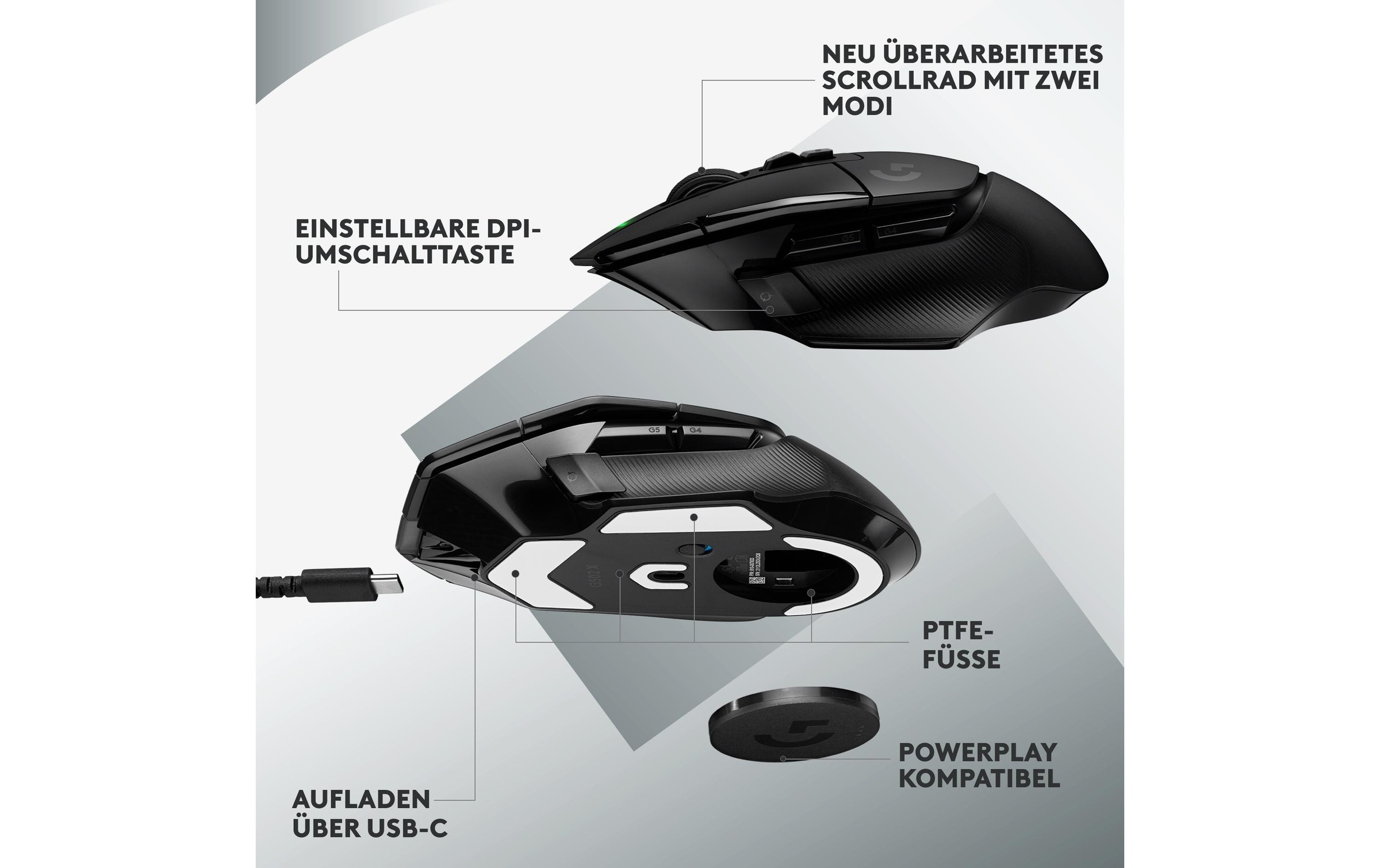 Logitech Gaming-Maus »Logitech G502 X Lightspeed black«, kabellos