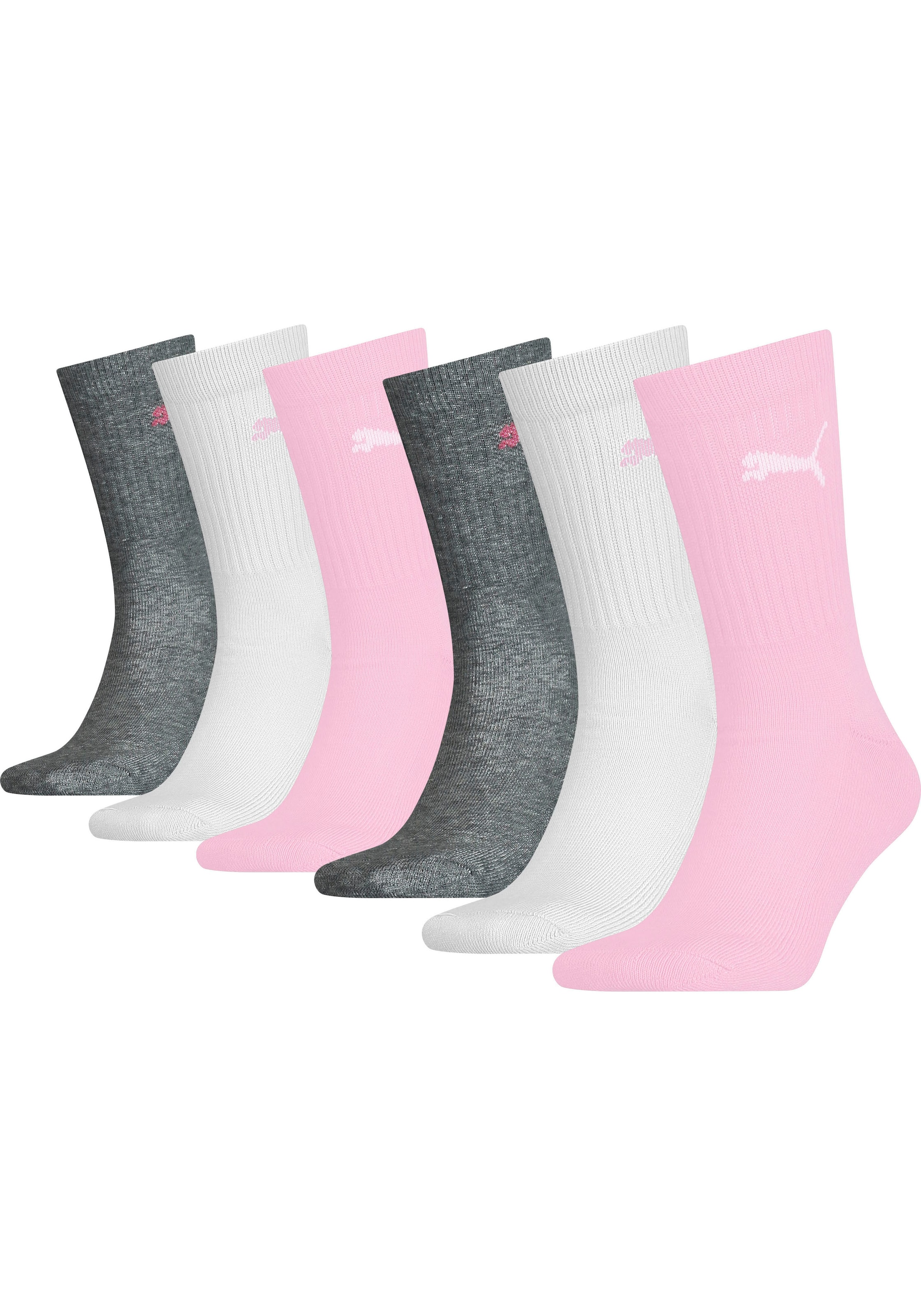 PUMA Socken »PUMA JUNIOR CREW SOCK 6P ECOM« 6 Paar, 6 Stk. tlg. gepolsterte Sohle für zusätzlichen Komfort