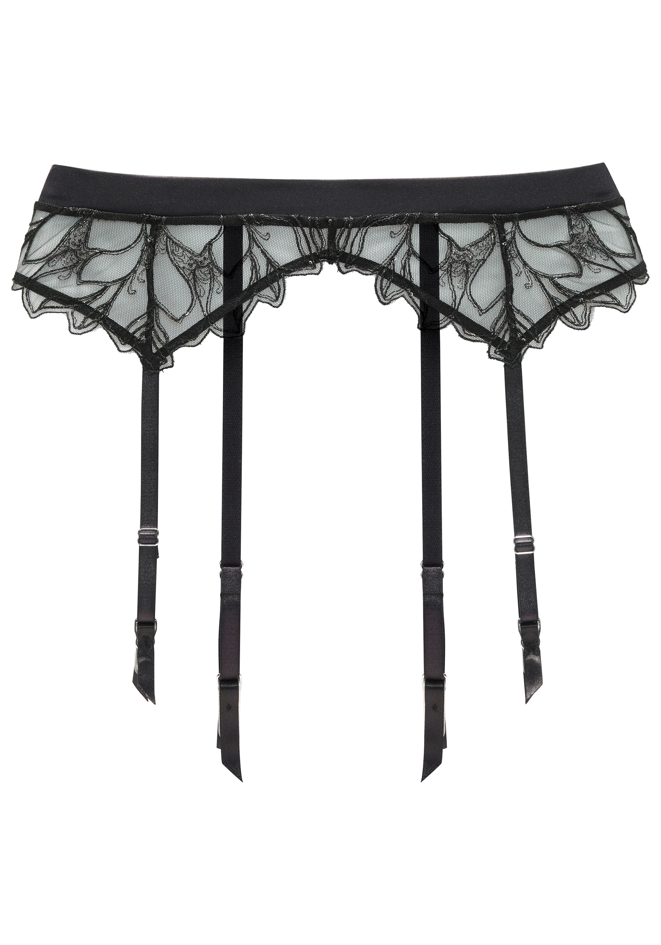 LASCANA Strapsgürtel, aus leicht transparenter Spitze mit hübschen Glitzerdetails
