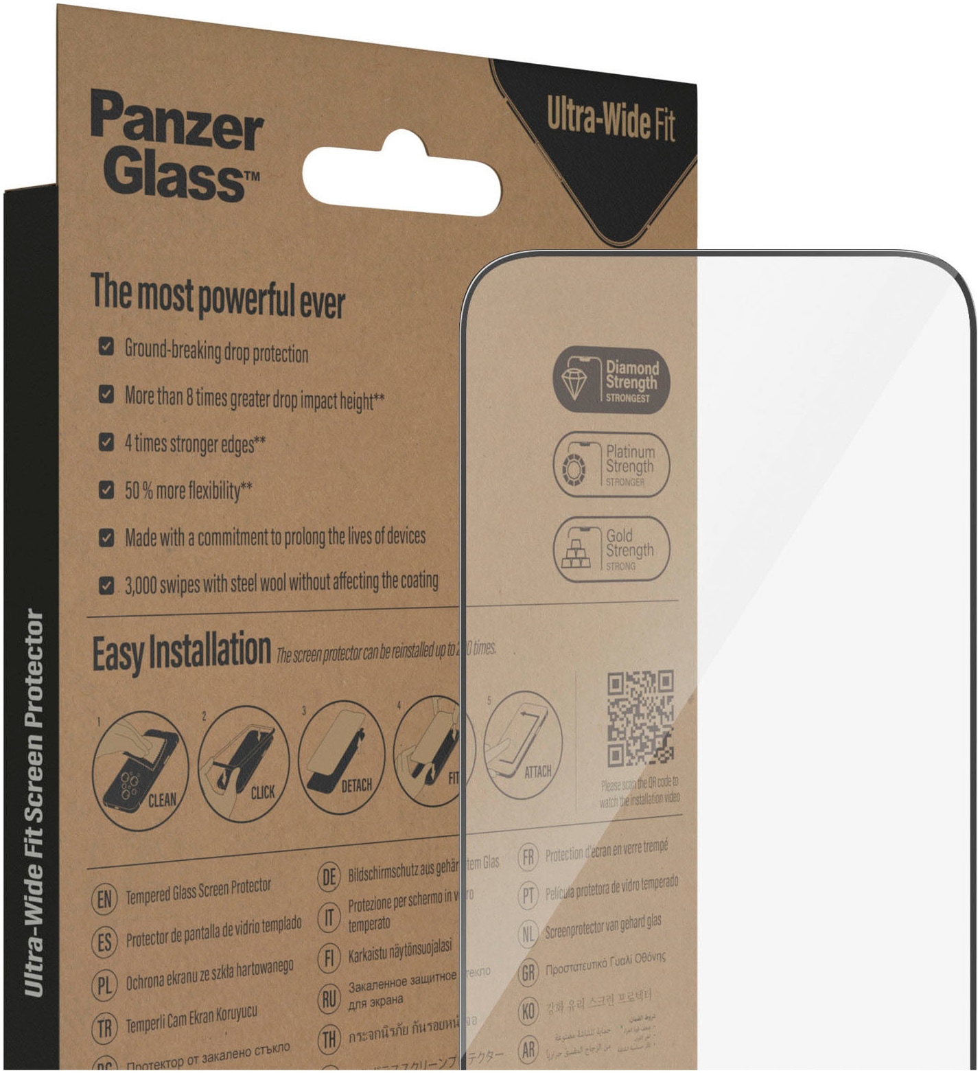 PanzerGlass Displayschutzglas »Displayschutz Apple iPhone 14 Pro Max«, (1 St., Displayschutz mit Installationshilfe EasyAligner), Kratz-& Stossfest, Antibakteriell, Berührungsempfindlich