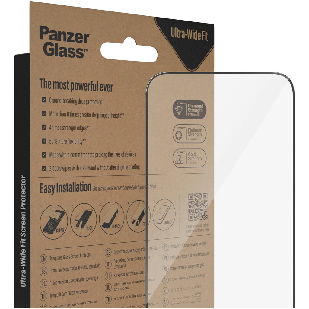 PanzerGlass Displayschutzglas »Displayschutz Apple iPhone 14 Pro Max«, (1 St., Displayschutz mit Installationshilfe EasyAligner)