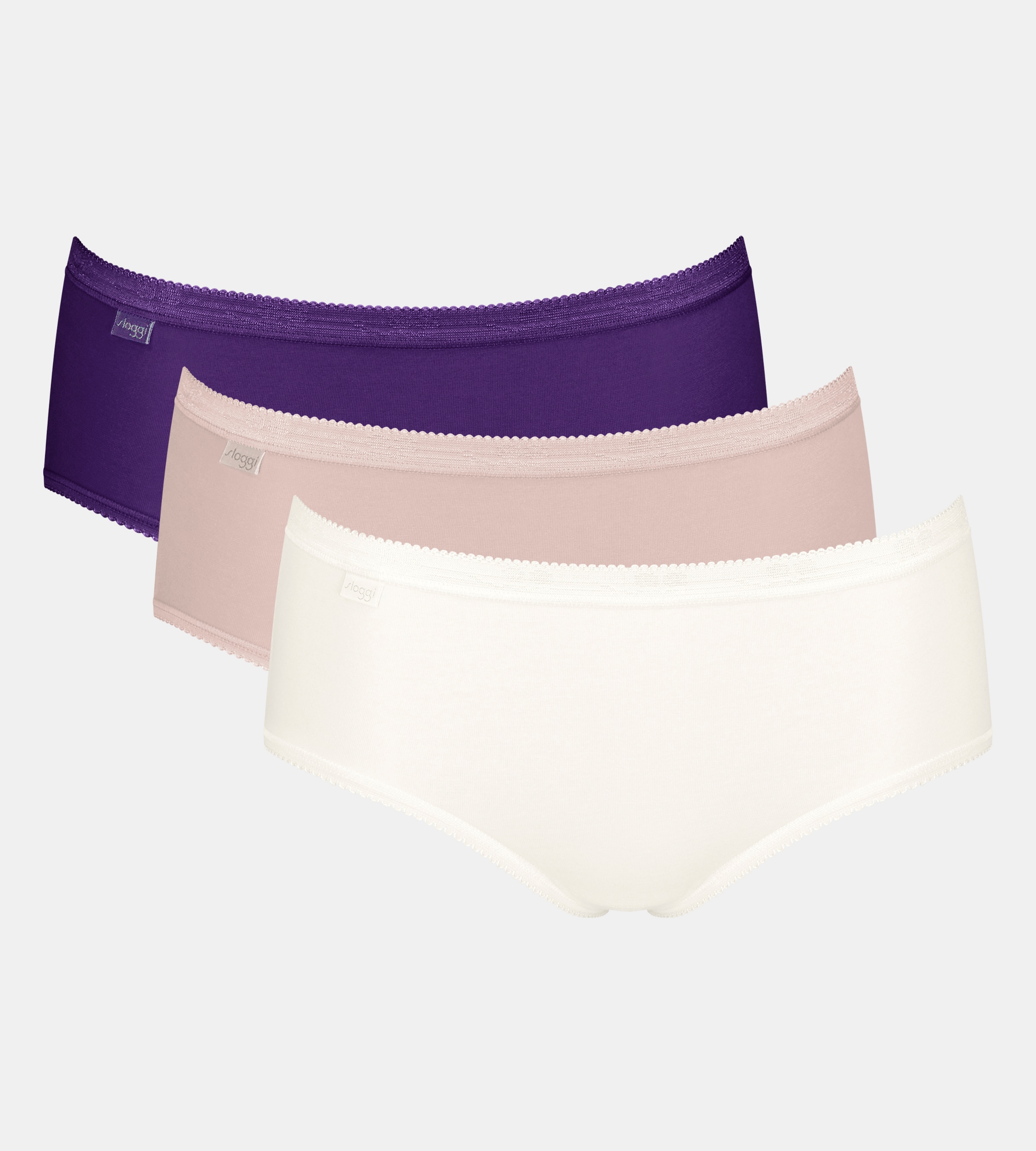 sloggi Minislip »Basic+« 3er Pack, Baumwollmix, klassischer Stil, mittelhoher Bund, Softnähte