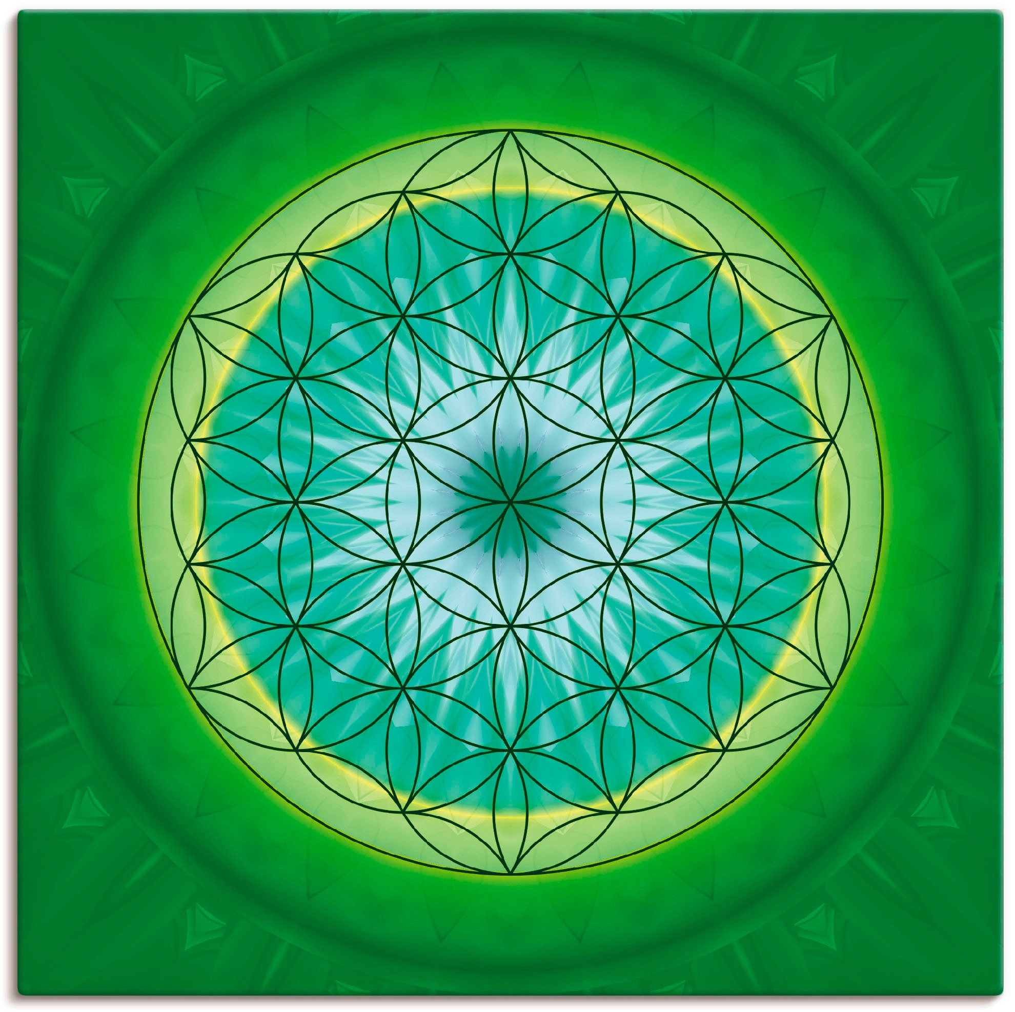 Artland Leinwandbild "Blume des Lebens 3" Muster 1 Stk. tlg. auf Holzrahmen gespannt