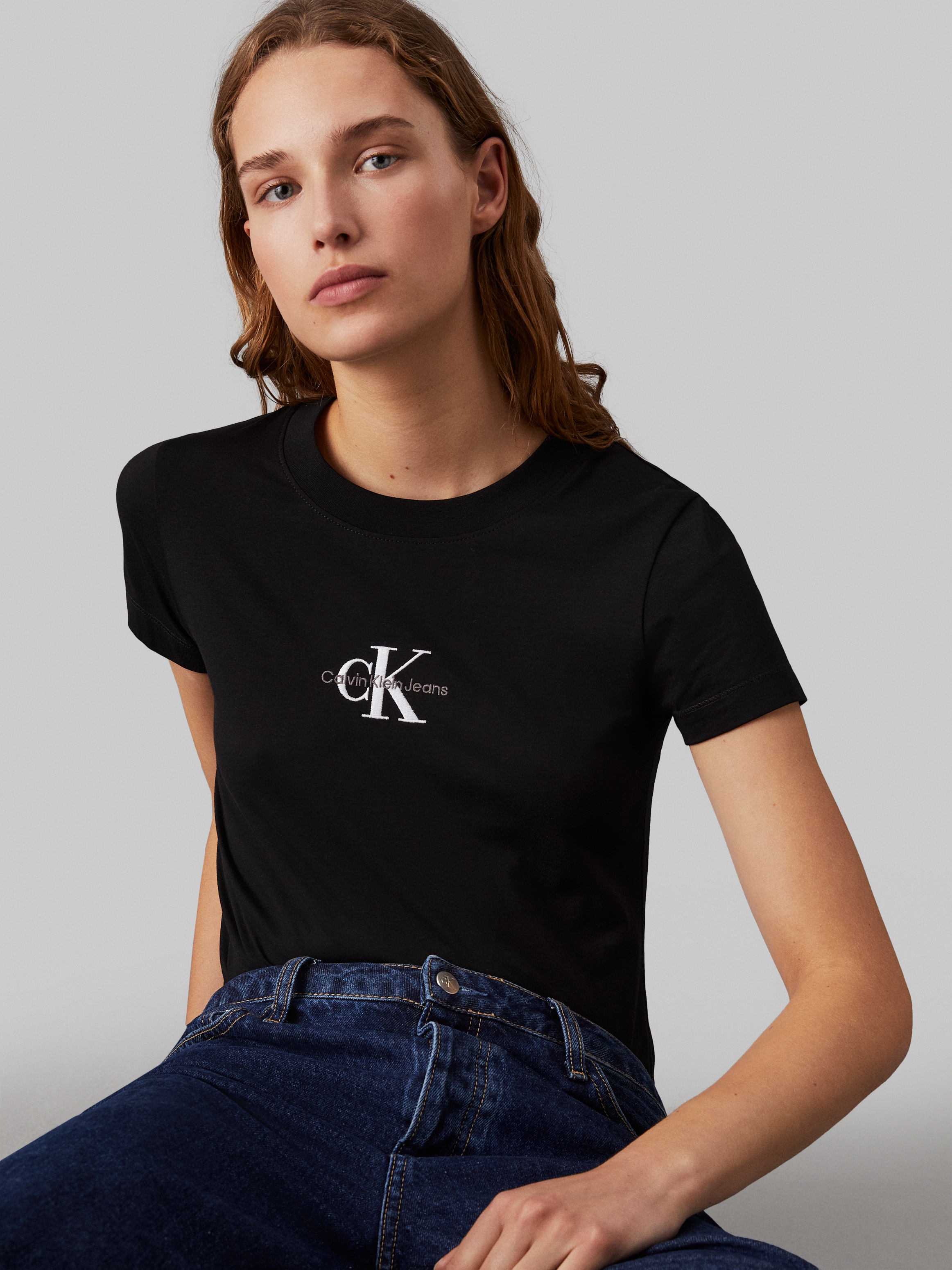 Calvin Klein Jeans T-Shirt »MONOLOGO SLIM TEE«, mit Logoprägung