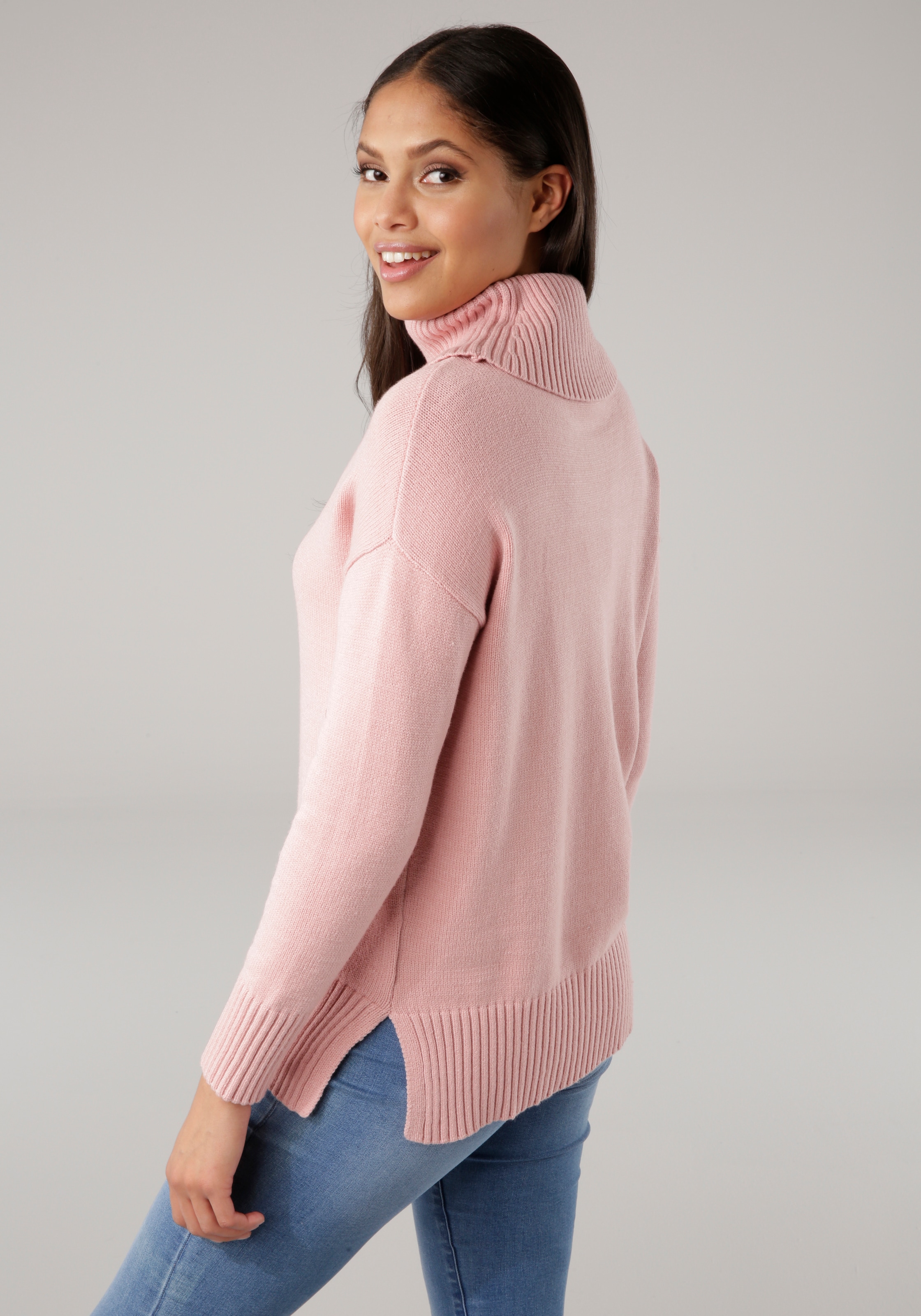 Tamaris Rollkragenpullover, mit Rippdetails