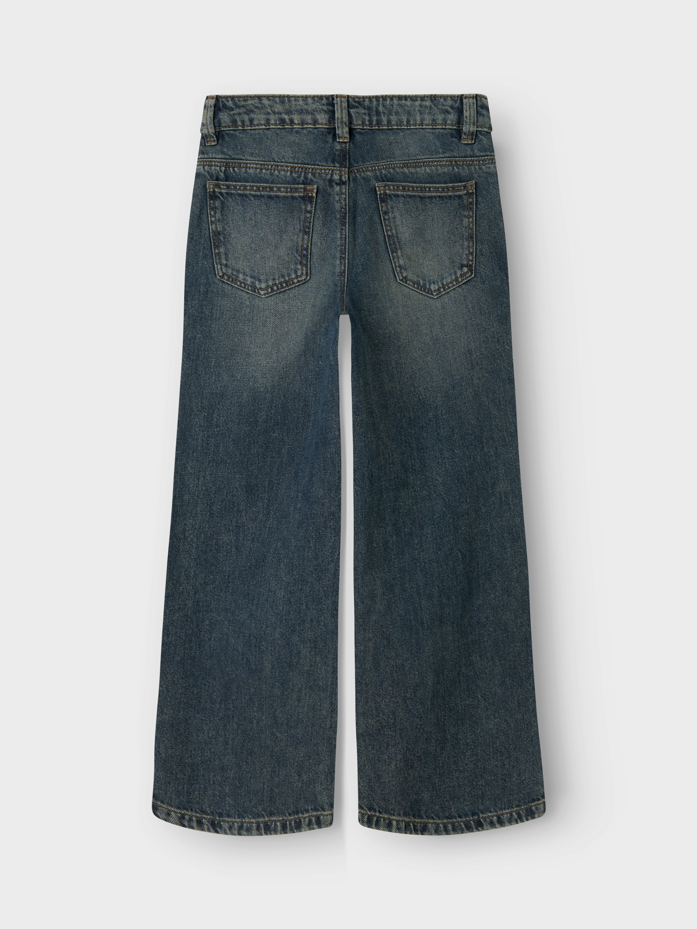 Name It Weite Jeans »NKFROSE für Mädchen mit weitem Bein und klassischem Sitz«, normal, Denim, Abriebeffekte, Reissverschluss