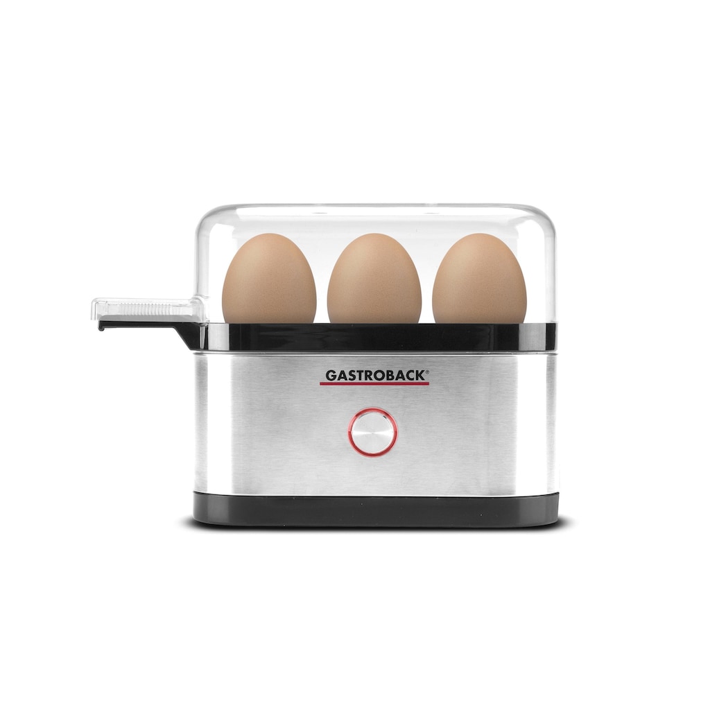 Gastroback Eierkocher »Design Mini 3 Eier, Silberfarben«, für 3 St. Eier, 350 W