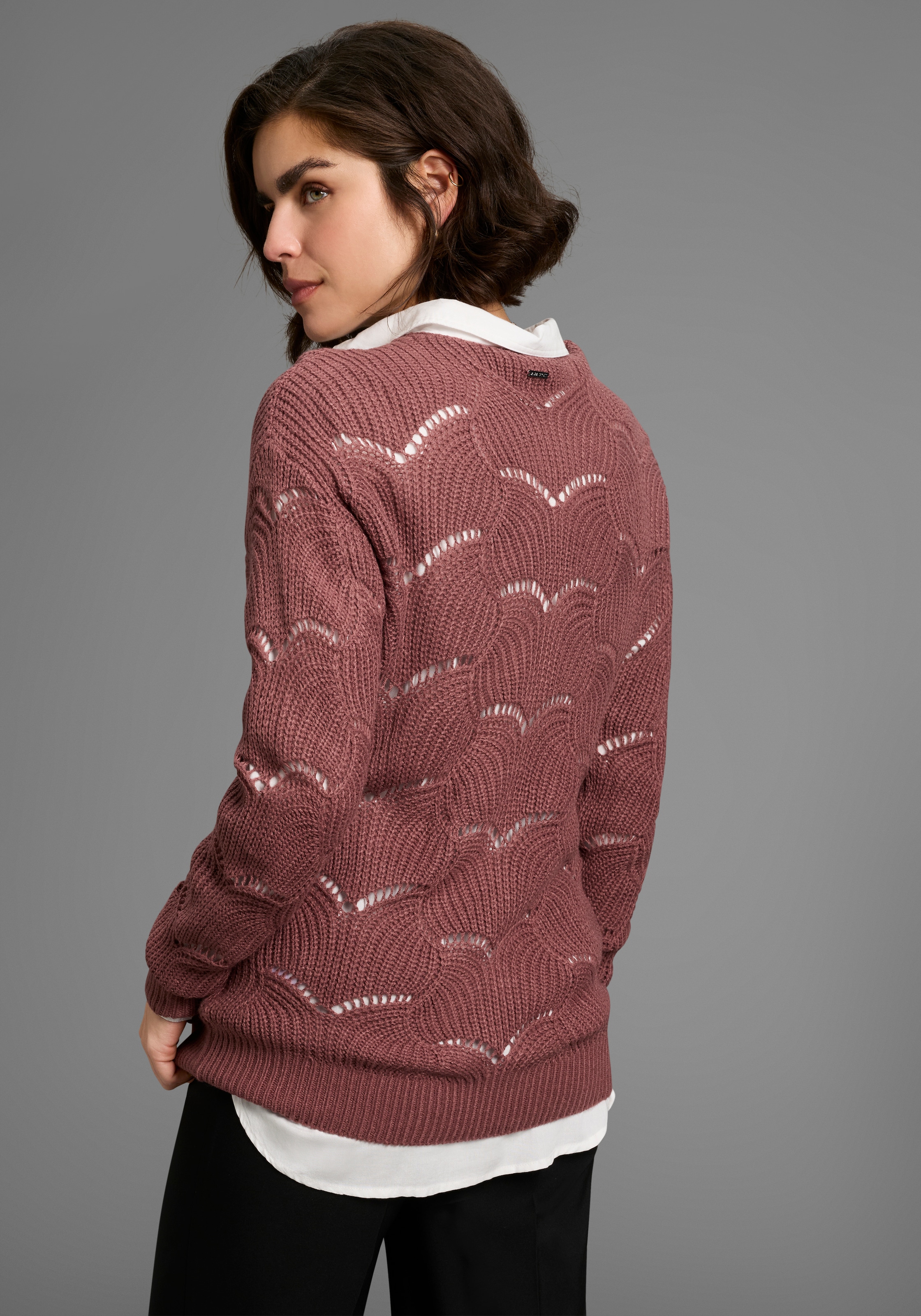 Laura Scott Strickpullover, mit modischem Strickmuster