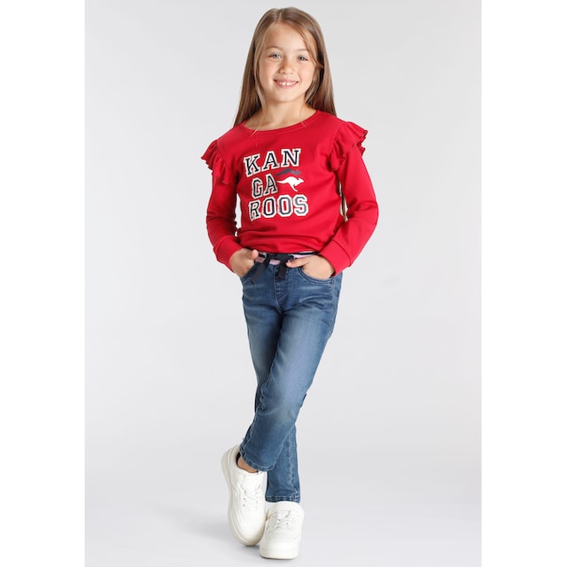 ✵ KangaROOS Sweatshirt »Kleine Mädchen«, mit Glitter und Rüschen an den  Ärmeln günstig bestellen | Jelmoli-Versand
