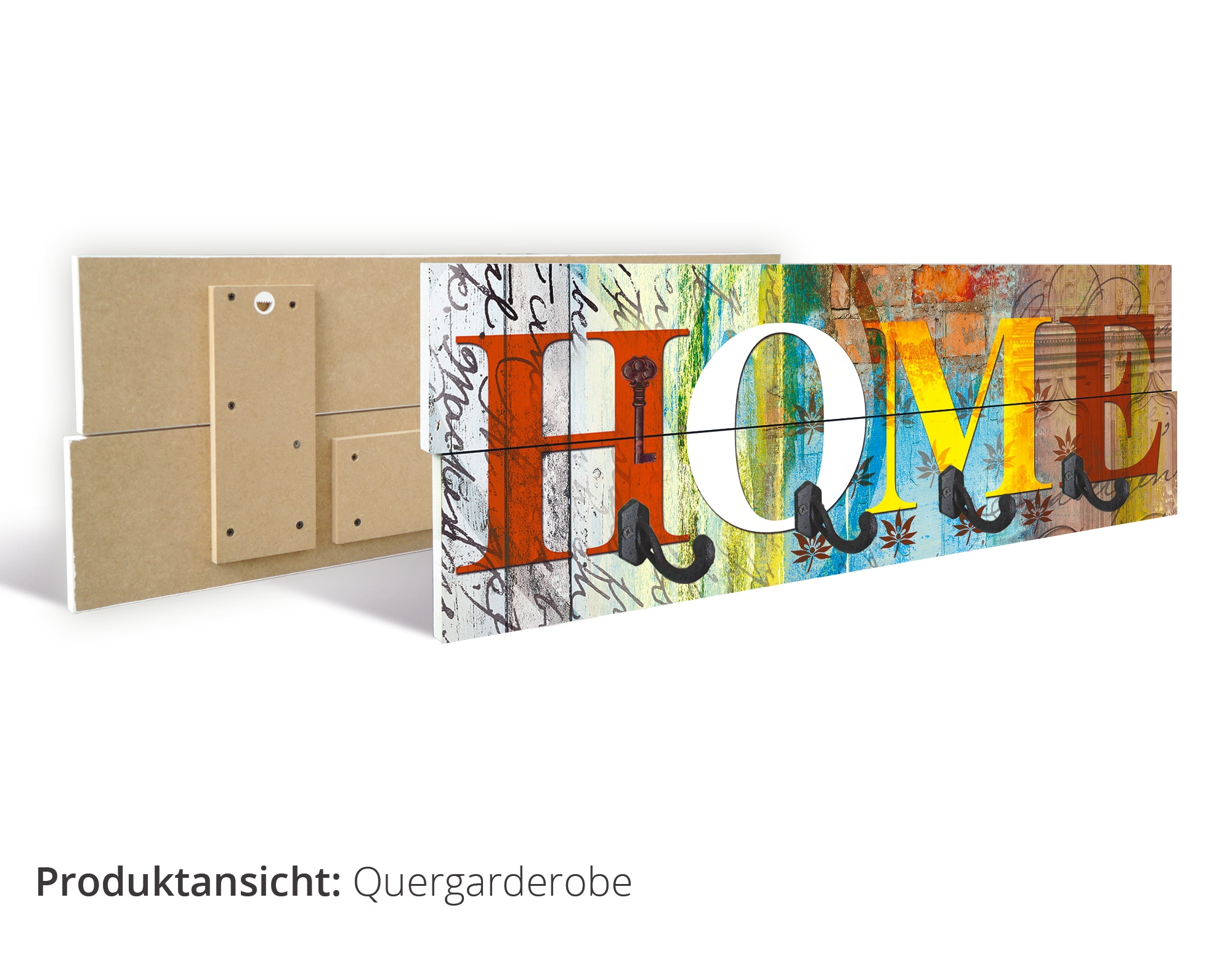 Artland Garderobenleiste »Herde von weissen Pferden«, teilmontiert