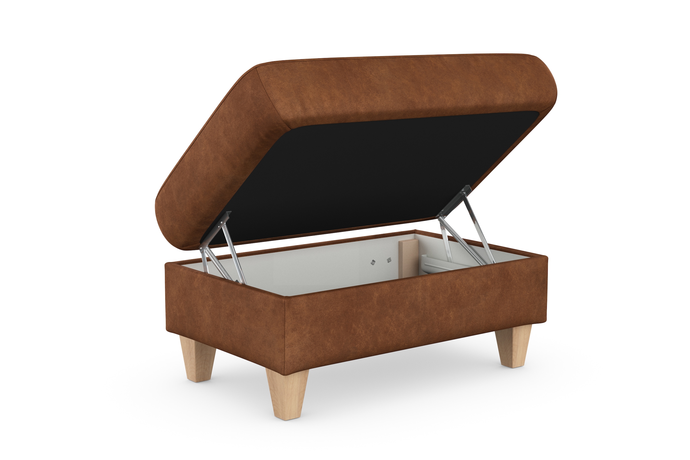 sit&more Stauraumhocker »Farö«, mit Stauraum und Federkern und naturfarbenen Füssen