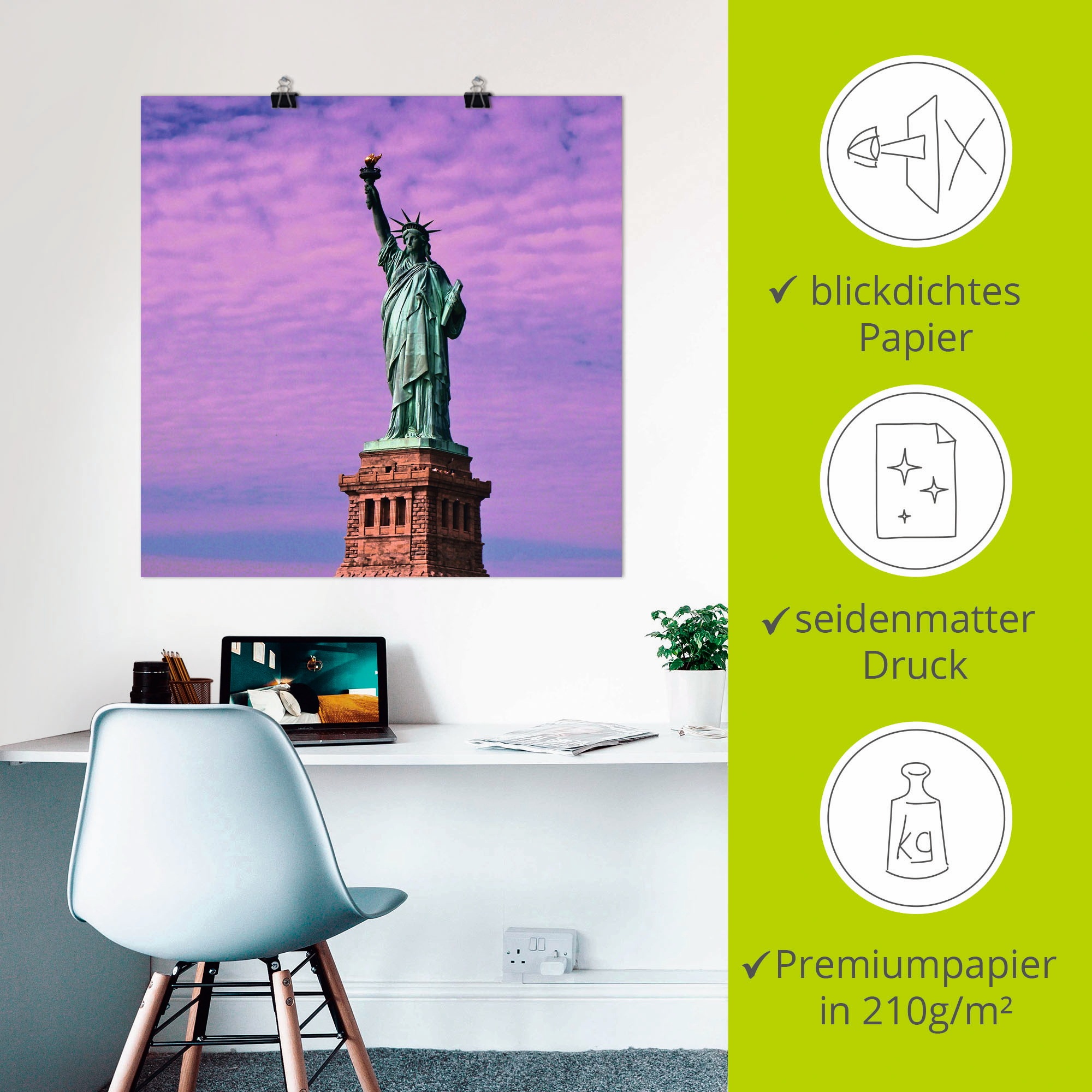 Artland Wandbild »Freiheitsstatue«, Amerika, (1 St.), als Leinwandbild, Poster in verschied. Grössen