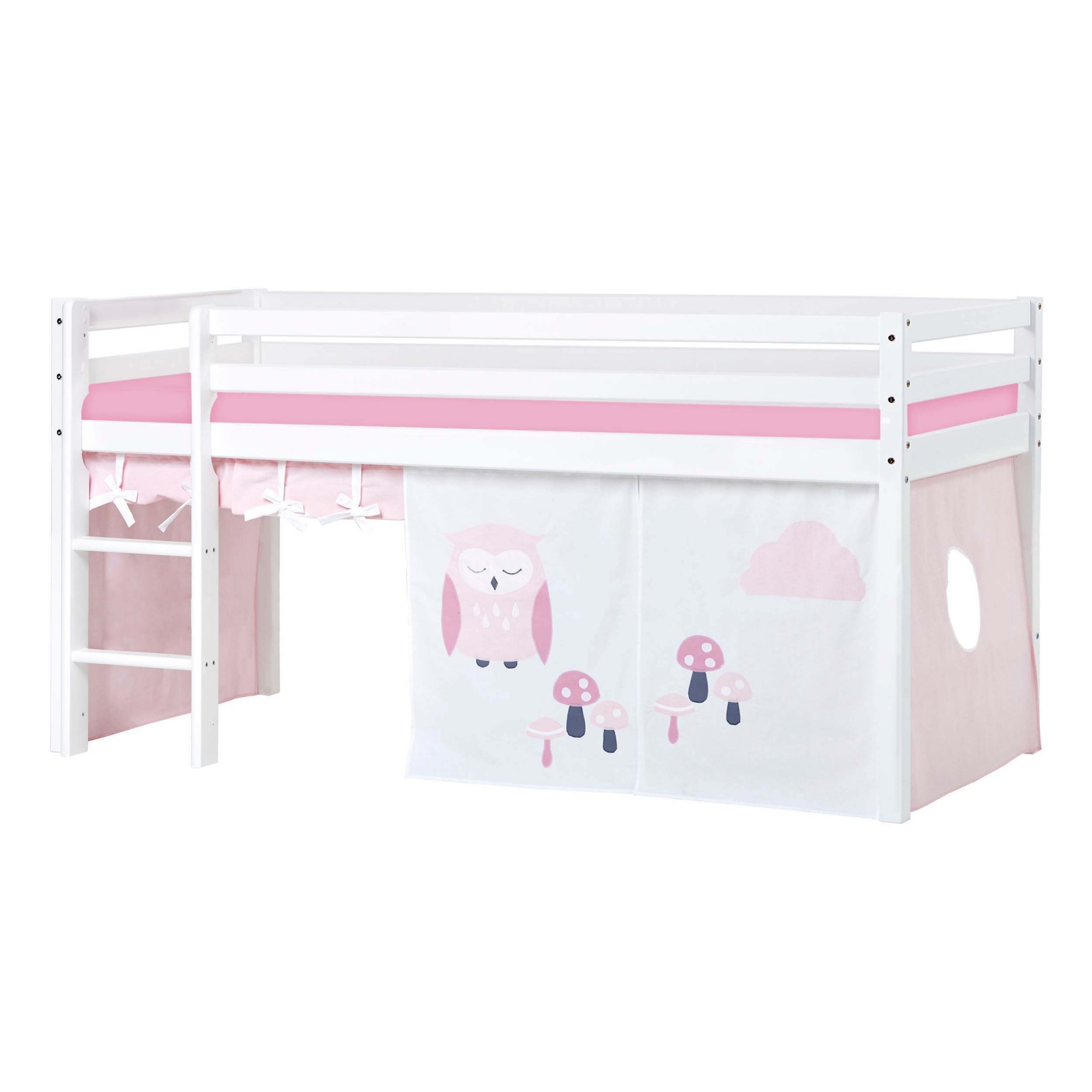 Hoppekids Hochbett »ECO Dream, Kinderbett, Spielbett, Halbhohes Bett aus Massivholz« inkl. Vorhang-Set Creator, Bettgrösse & Matratze wählbar