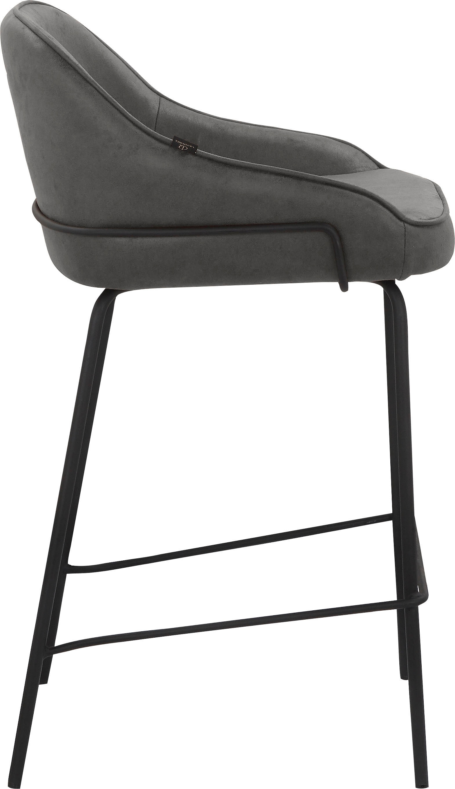Leonique 4-Fussstuhl »Puant«, 2 St., Luxus-Microfaser, mit Stoff aus Polyester/recyceltem Polyester, Sitzhöhe 65 cm
