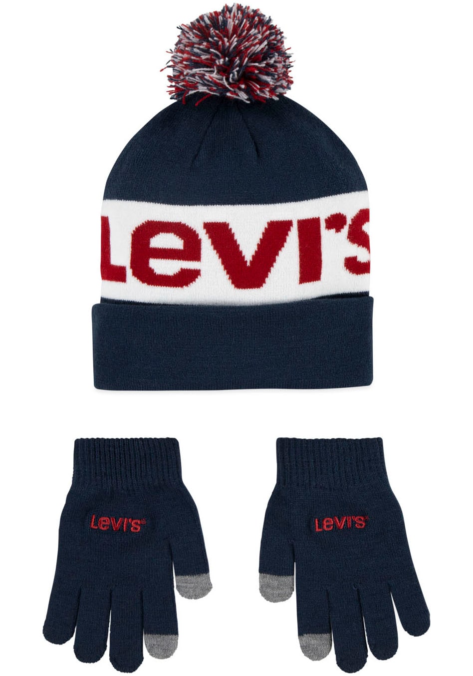 Levi's® Kids Bommelmütze Set, und Handschuh im Set