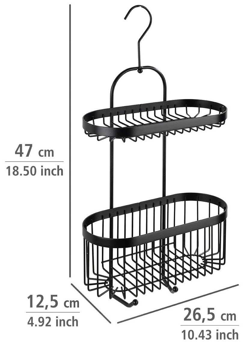 WENKO Badregal »Classic Plus Black«, 1 Ablage, 1 Korb