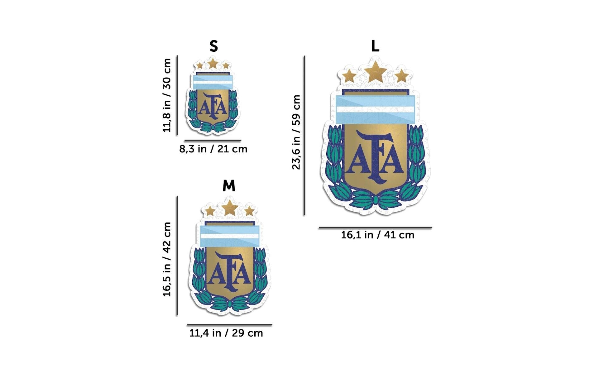 Puzzle »Iconic Nationalmanschaft Argentinien- Logo«, Holzart: Birke (Herkunftsland: China)