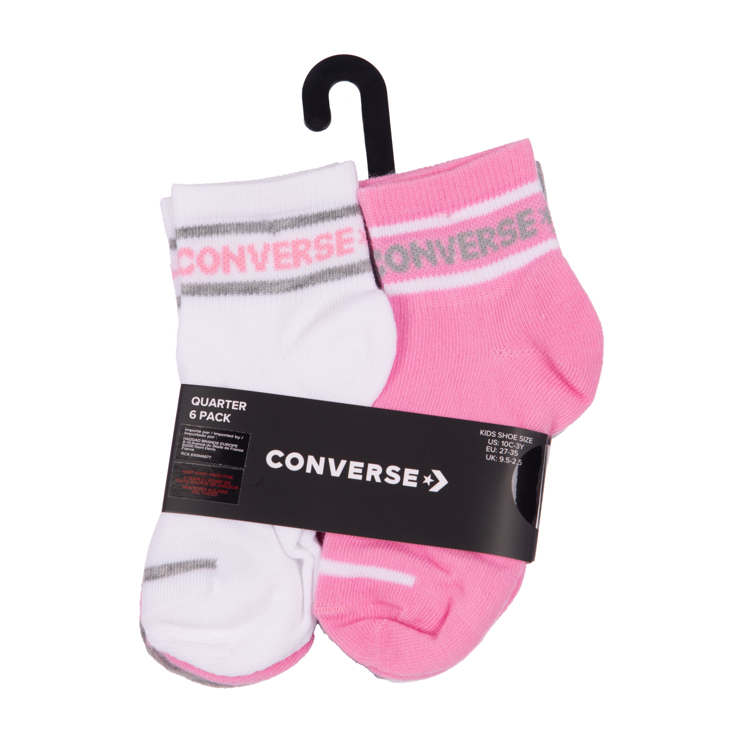 Converse Sportsocken »CHN BASIC WORDMARK QTR 6PK«, (6 Paar), für Kinder