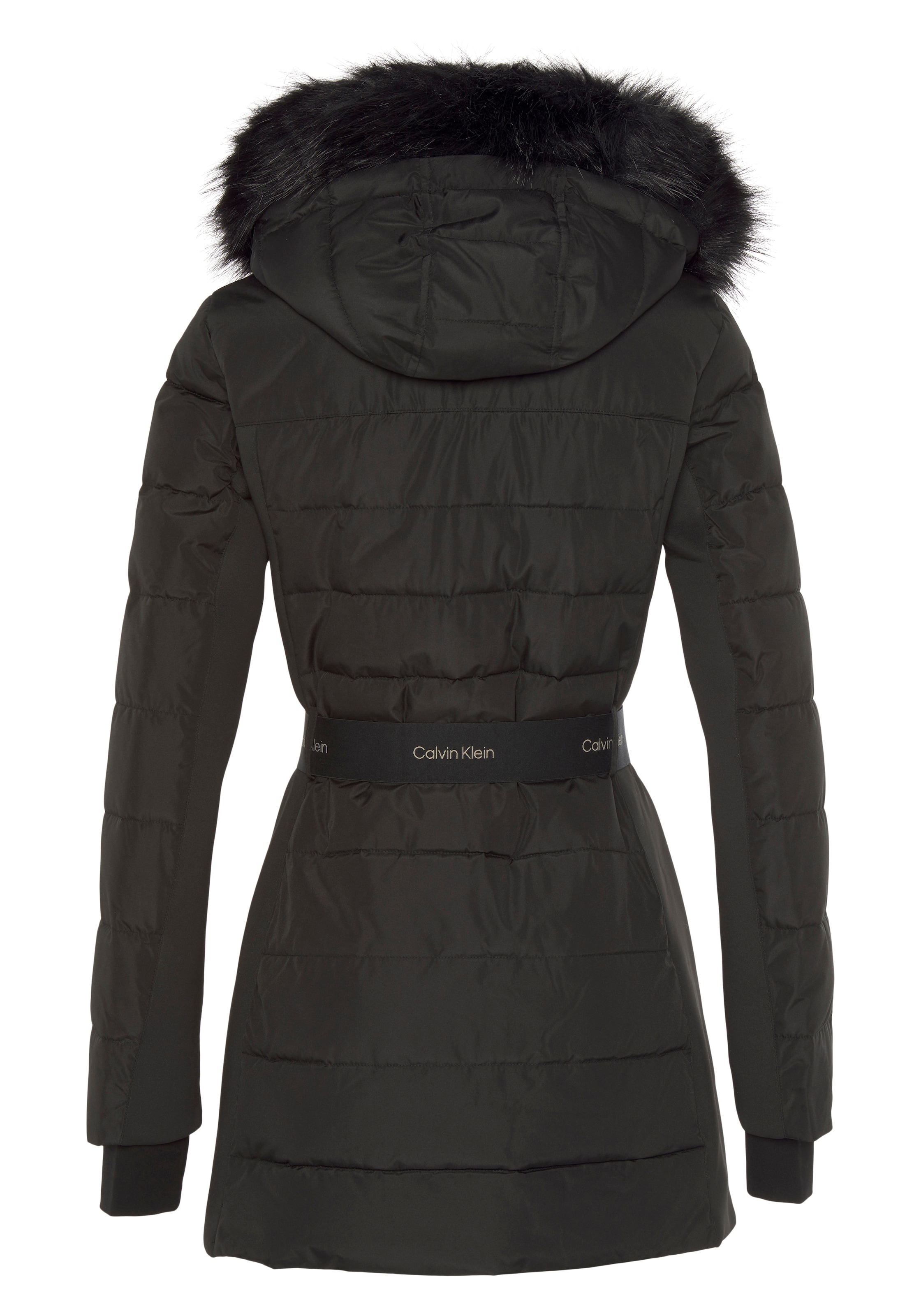 Calvin Klein Wintermantel »SCUBA BELTED COAT«, mit Fellkragen online  shoppen | Jelmoli-Versand