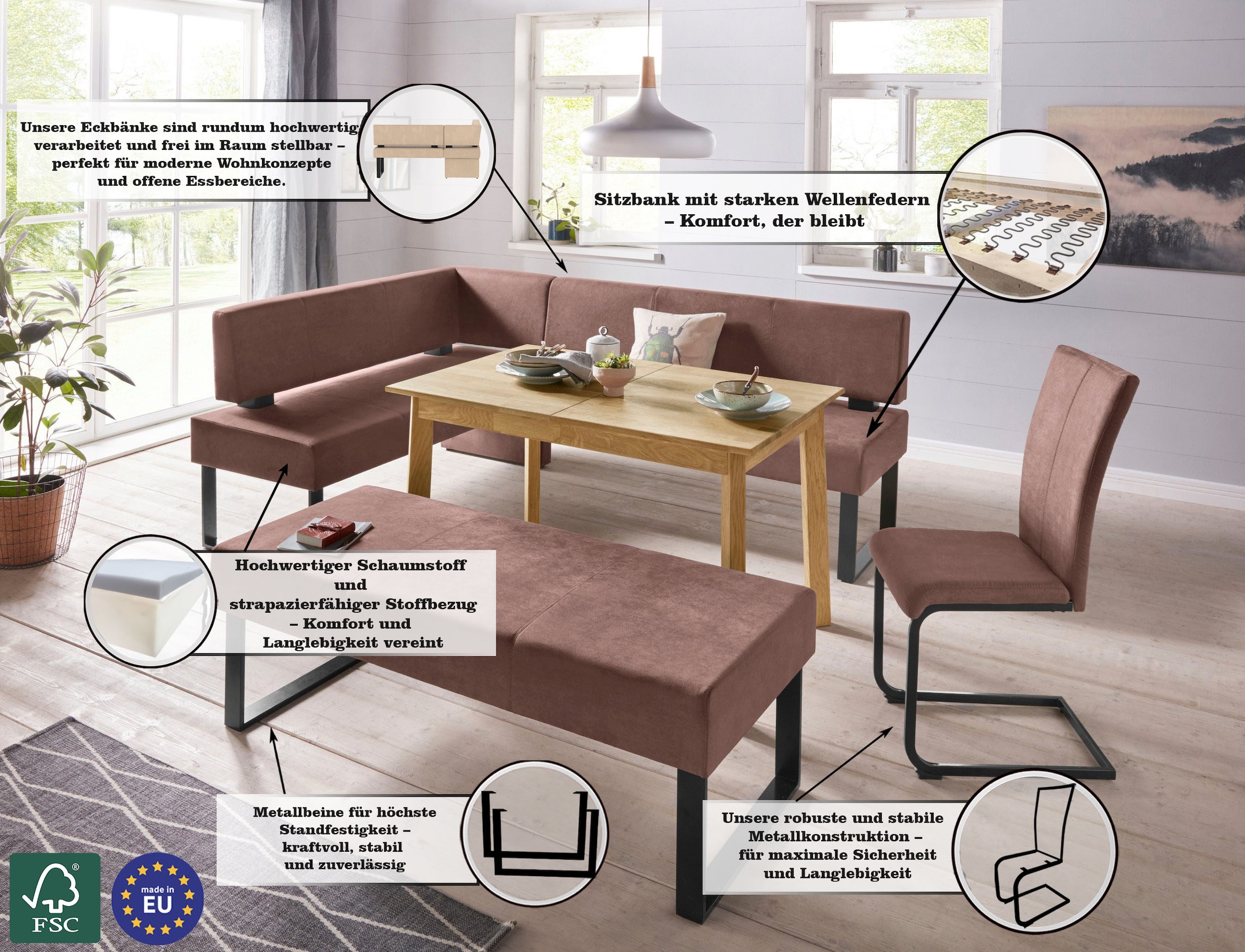 Home affaire Freischwinger »Oliver«, (Set), 2 St., Microfaser, Stuhl belastbar bis 120 Kg