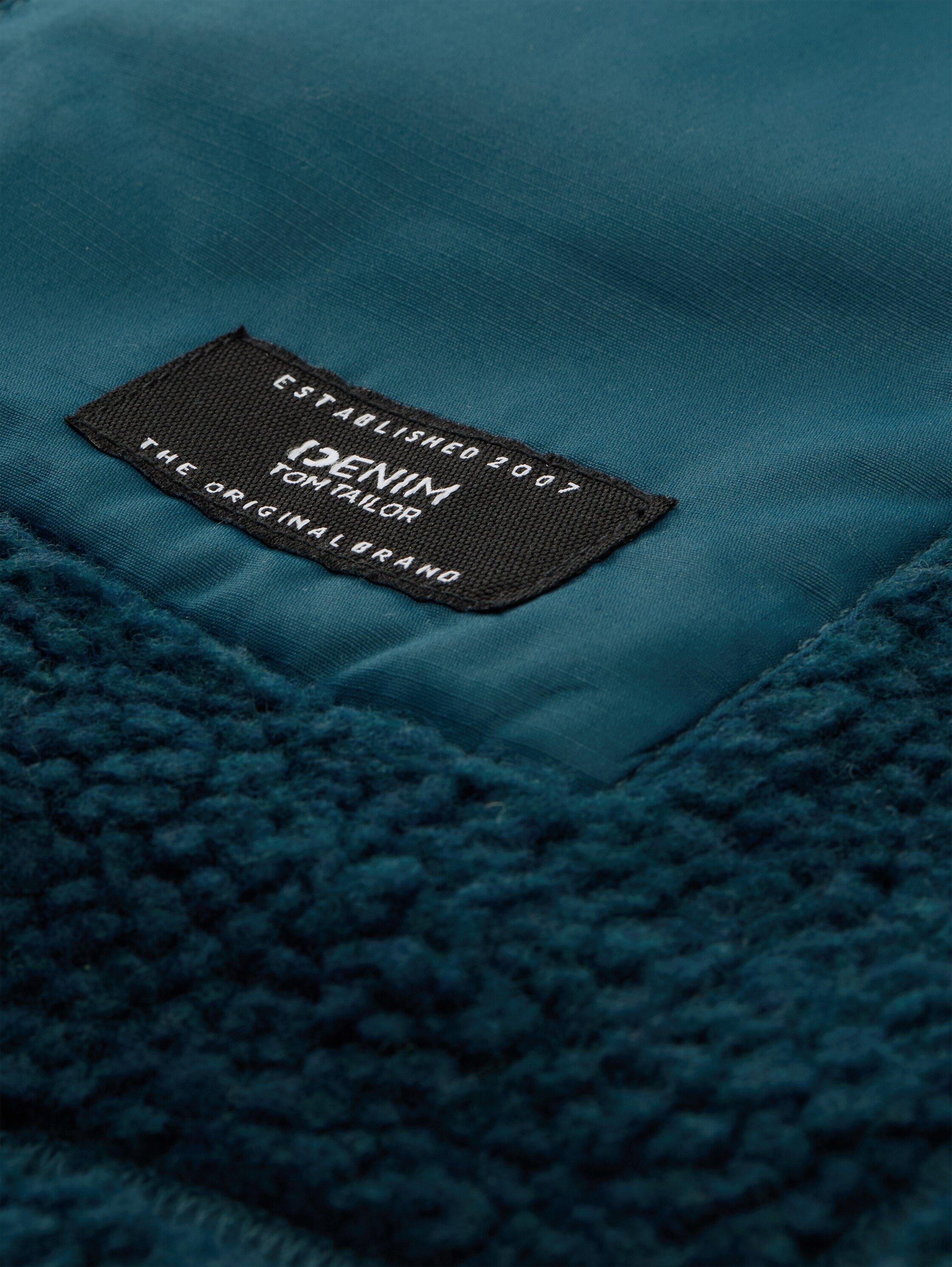 TOM TAILOR Denim Fleecejacke, mit Logo Stickerei