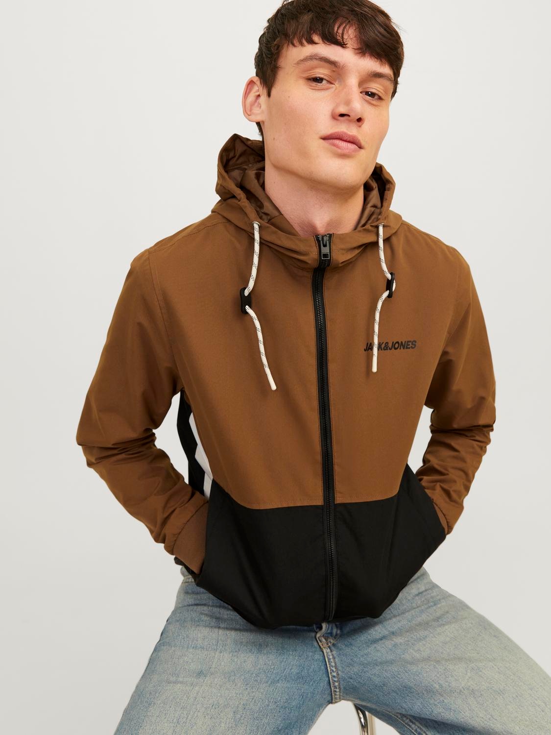 Jack & Jones Blouson »JJERUSH HOOD BOMBER NOOS«, mit Kapuze, mit Logo Schriftzug