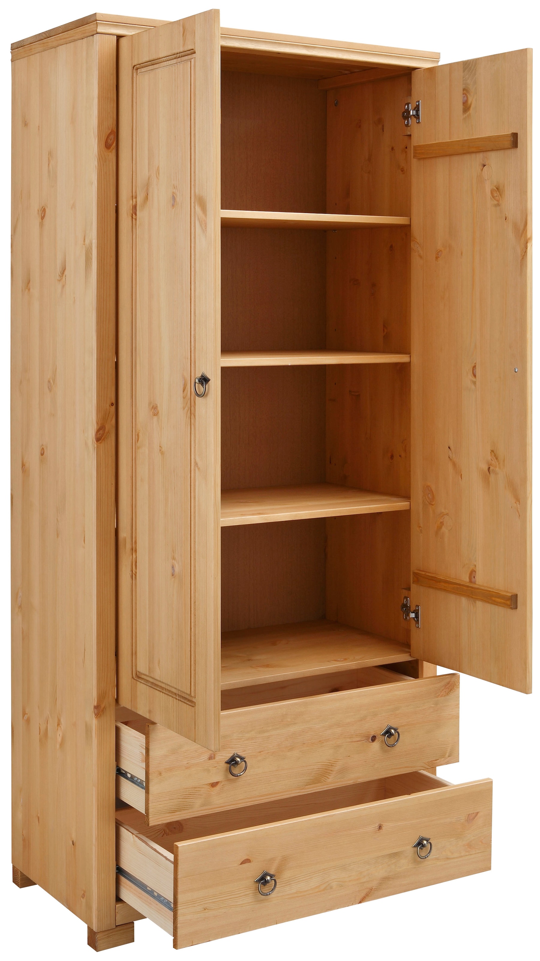 Home affaire Kleiderschrank »Gotland; Wäscheschrank, Mehrzweckschrank mit Schubladen, Landhausstil«, (B/H/T ca: 80cmx178cmx40cm), massive Kiefer, FSC® zertifiziert, langlebige Qualität trifft Stil