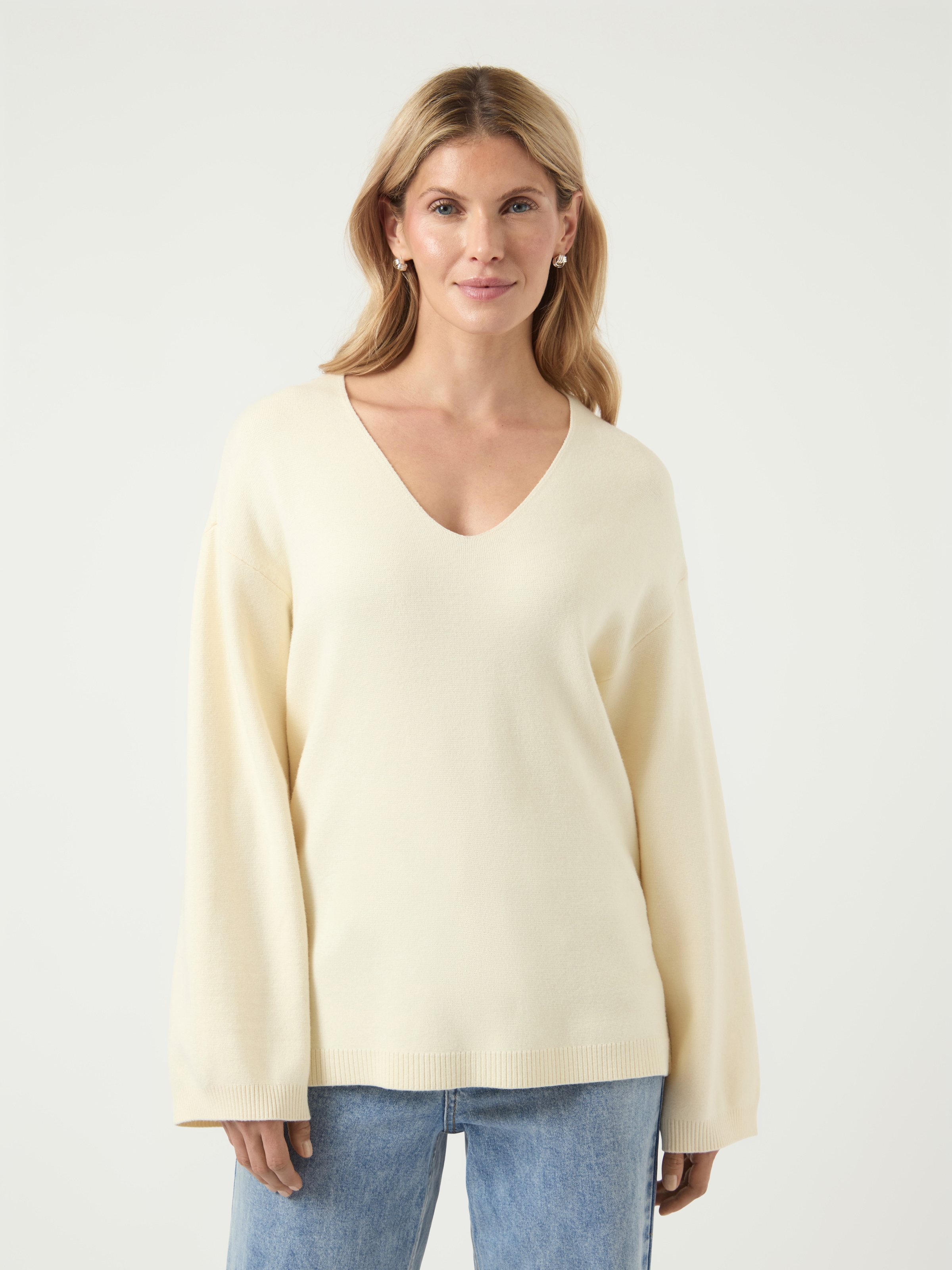 Y.A.S Strickpullover "YASELMA LS V-NECK KNIT PULLOVER S. NOOS"